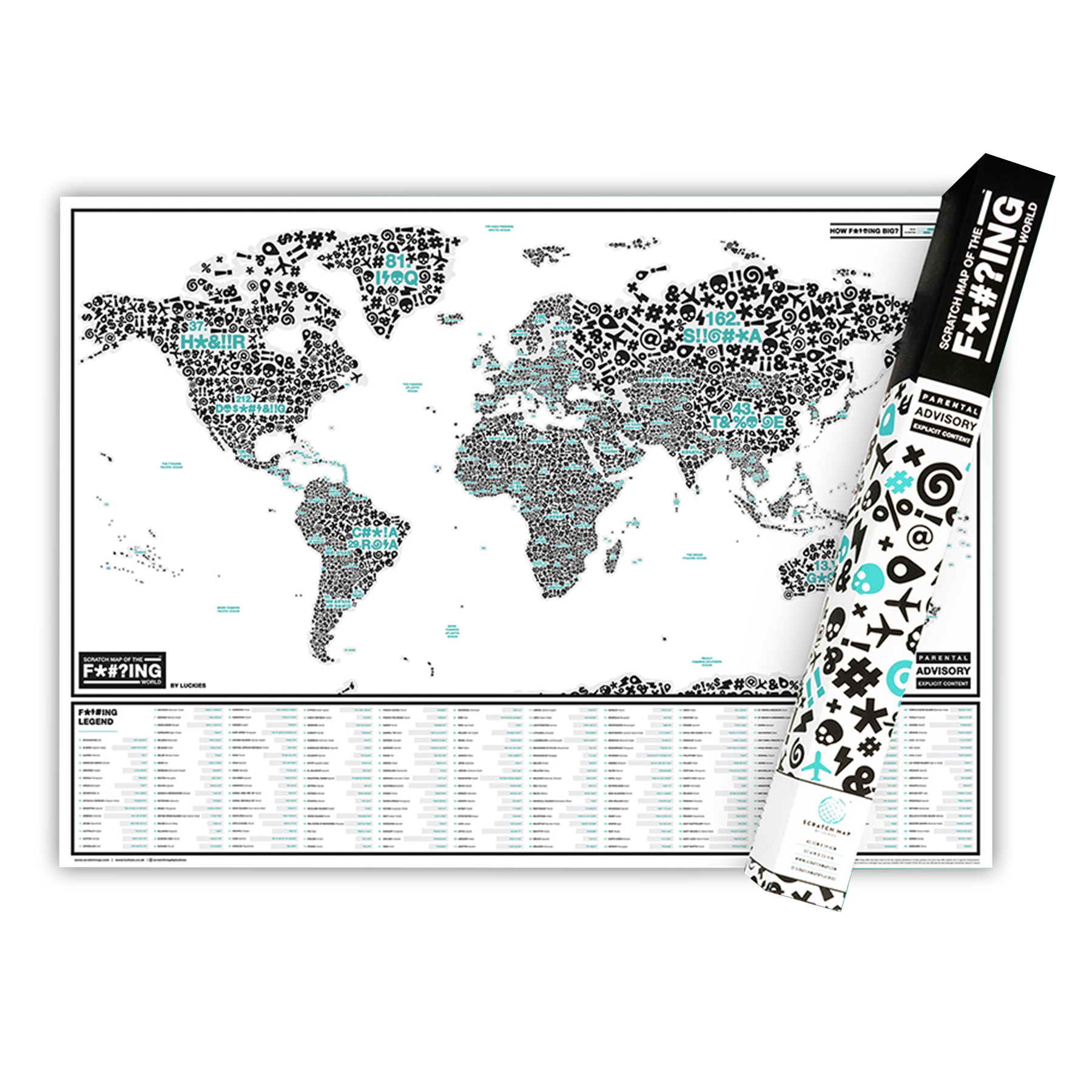 Scratch Map mit Schimpfwörtern 3764 - 1