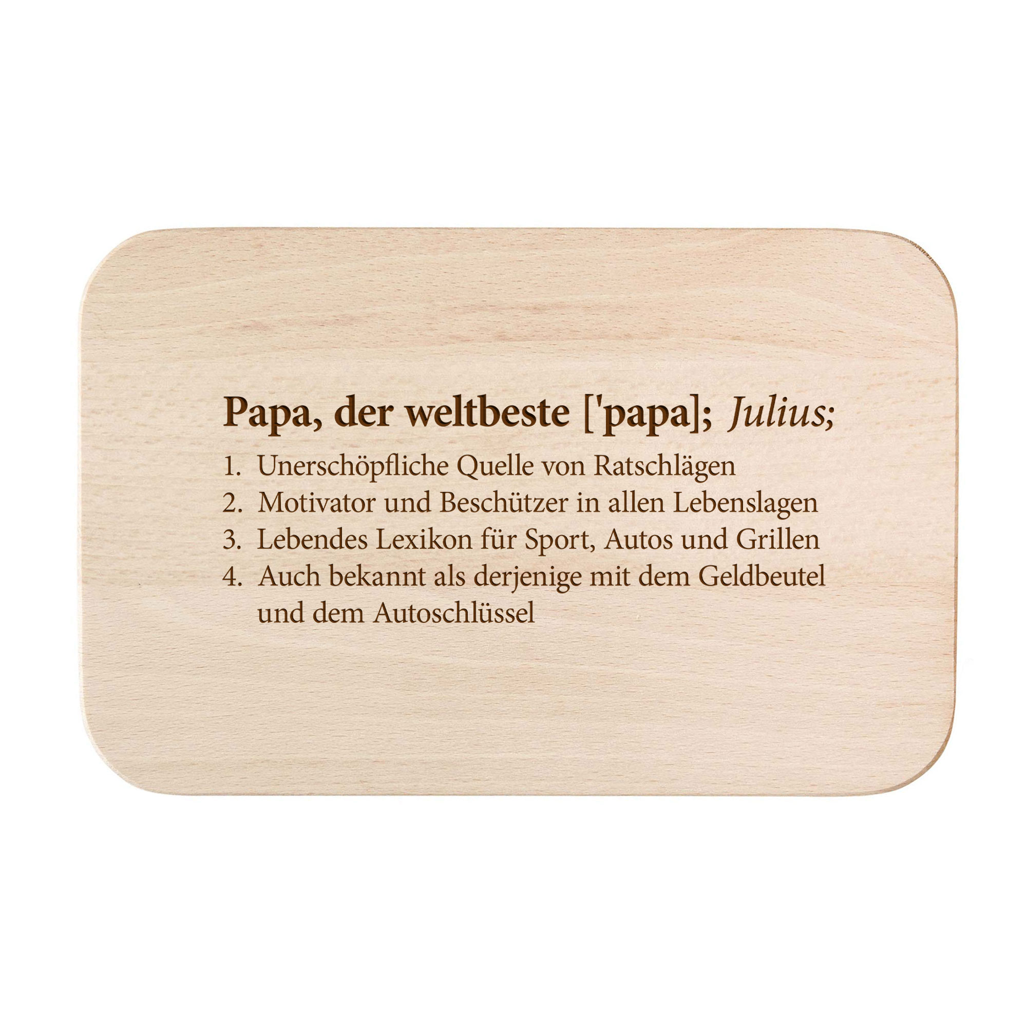Frühstücksbrettchen Set mit Gravur - Definition Eltern - Personalisiert