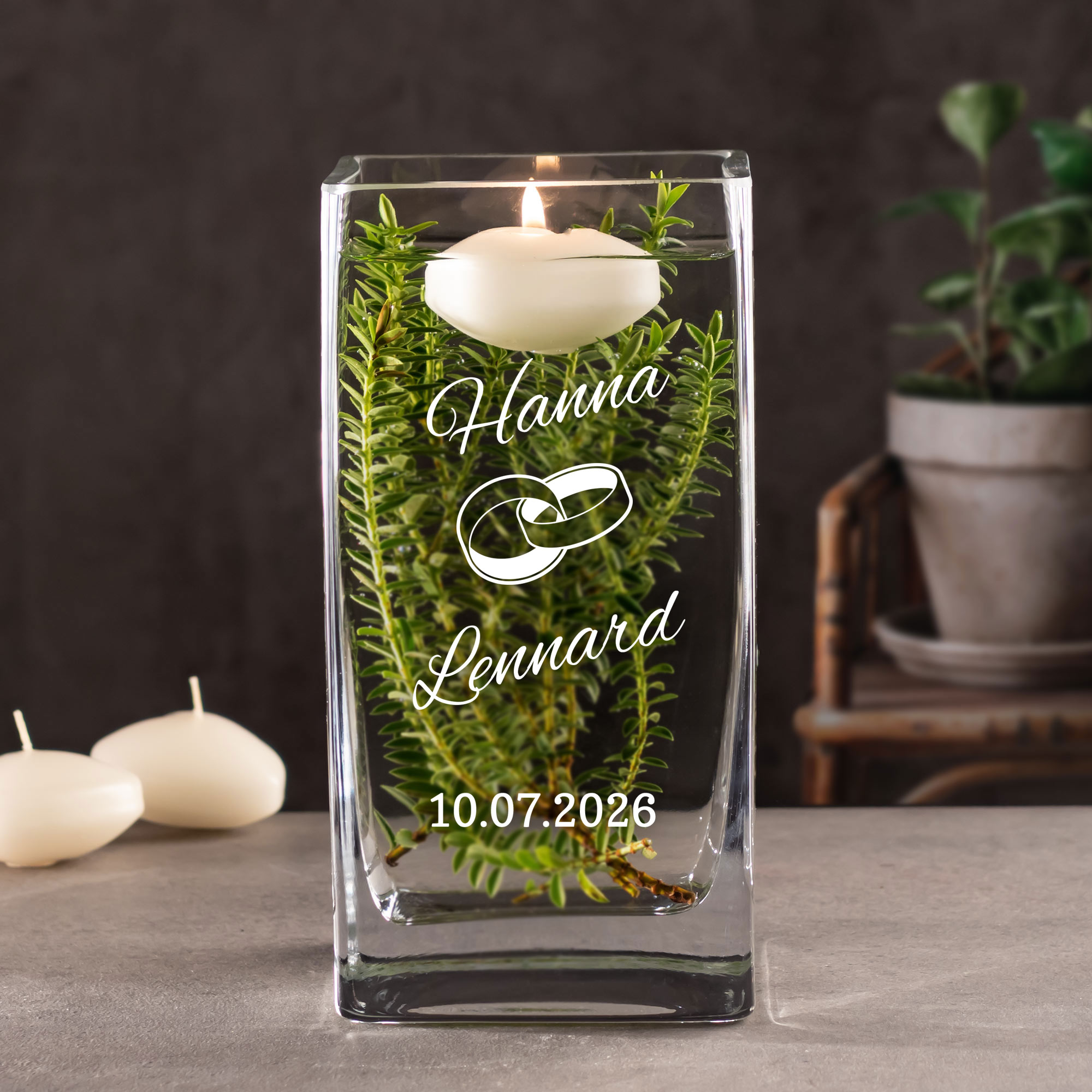 Vase zur Hochzeit - personalisiert