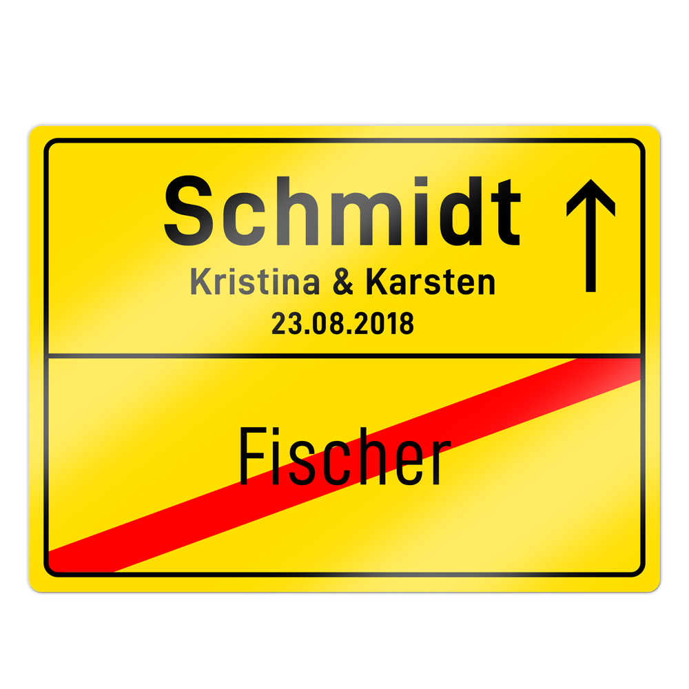 Personalisiertes Ortsschild - Hochzeit 2016 - 2