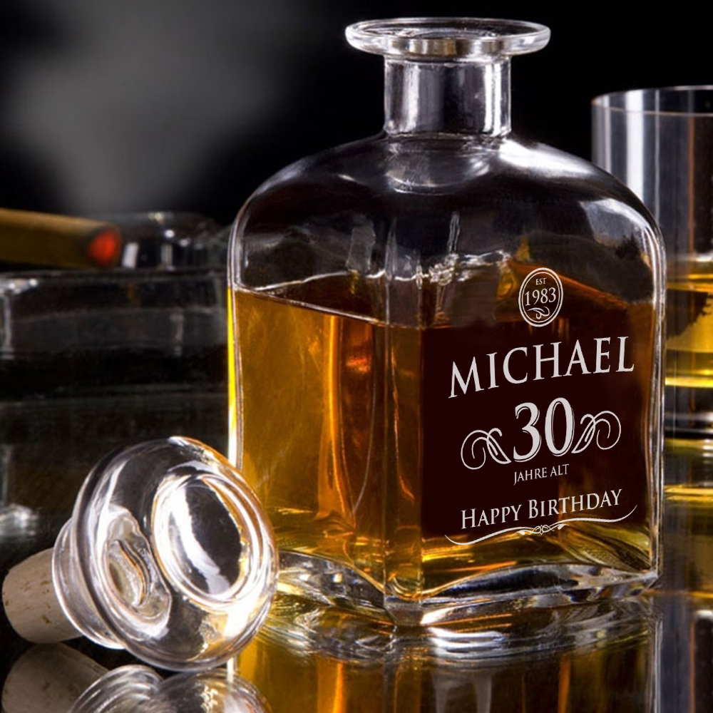 Whisky Karaffe 30. Geburtstag - elegant 1411