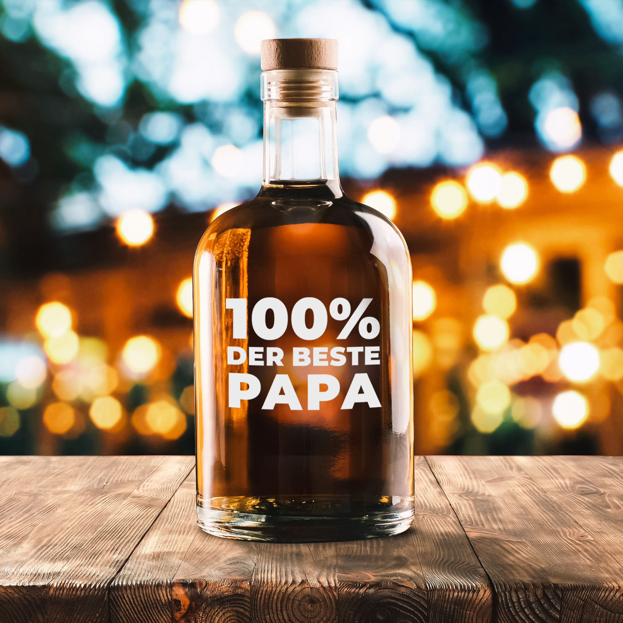 Glaskaraffe mit Gravur - 100% Papa