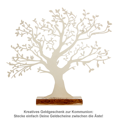 Baum mit Sockel graviert - Kommunion (groß)