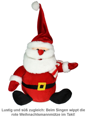 Singender Weihnachtsmann mit tanzender Mütze 3285 - 2