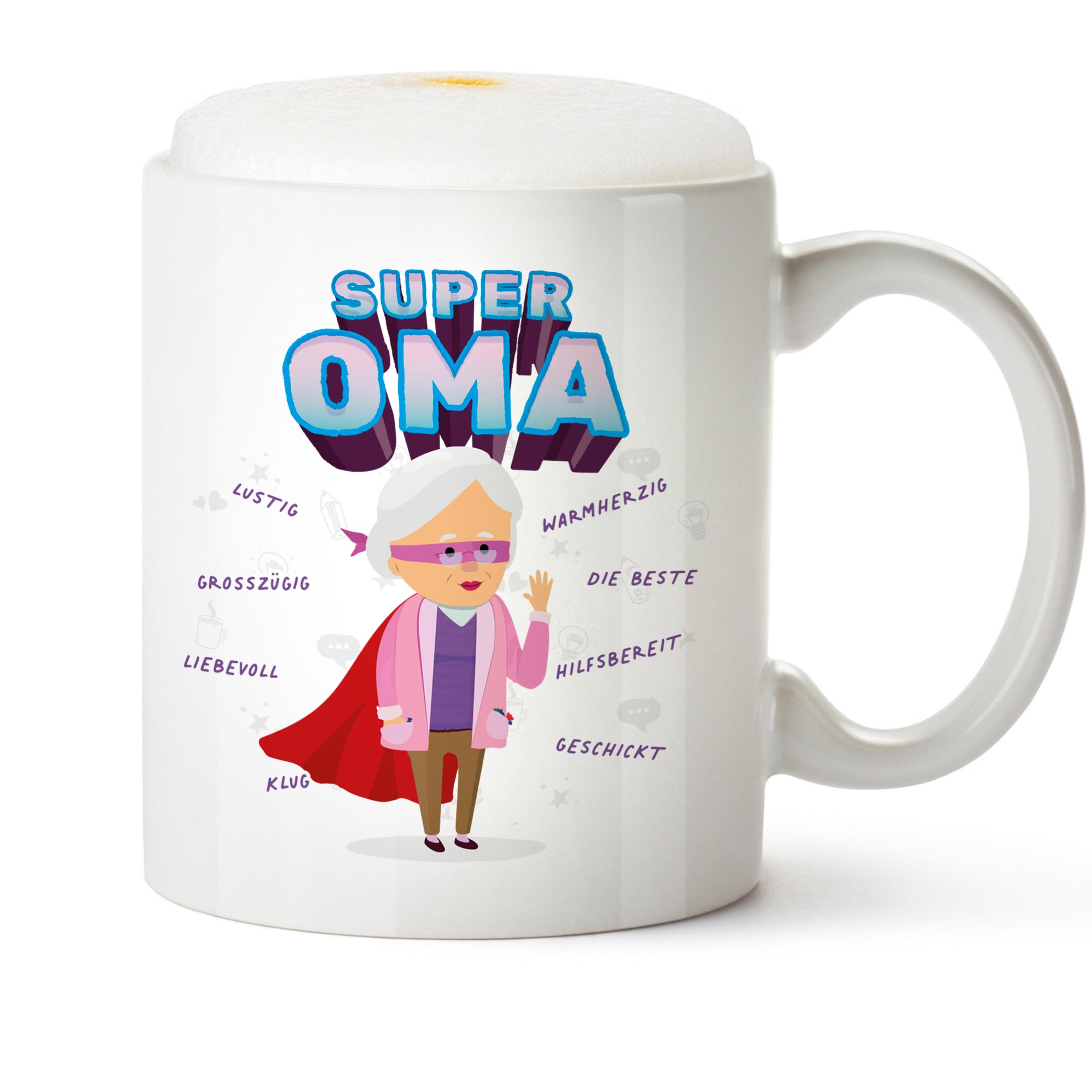 Tasse - Weiß - Super Oma - Standard