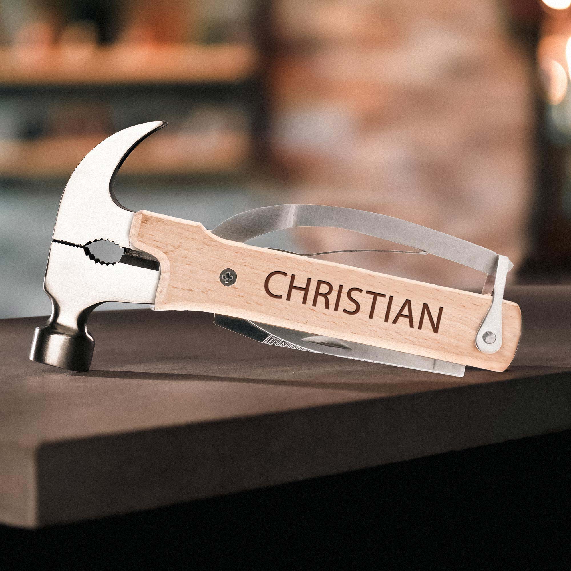 Holz Hammer Multifunktionswerkzeug mit Namen