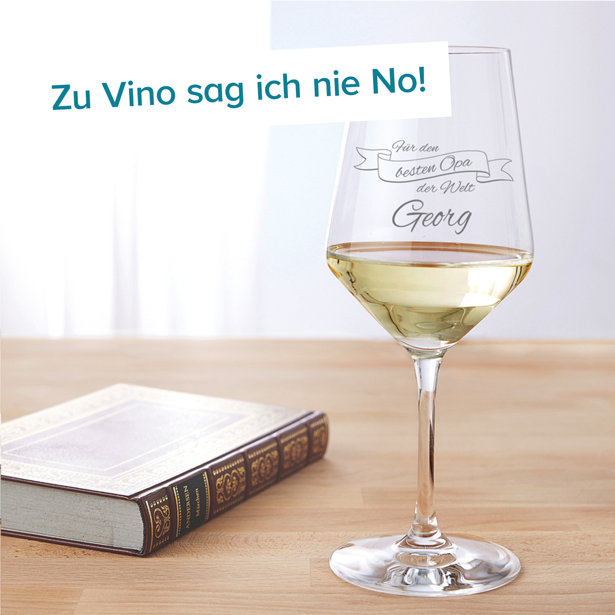 Weißweinglas mit Gravur - Bester Opa 1656 - 6