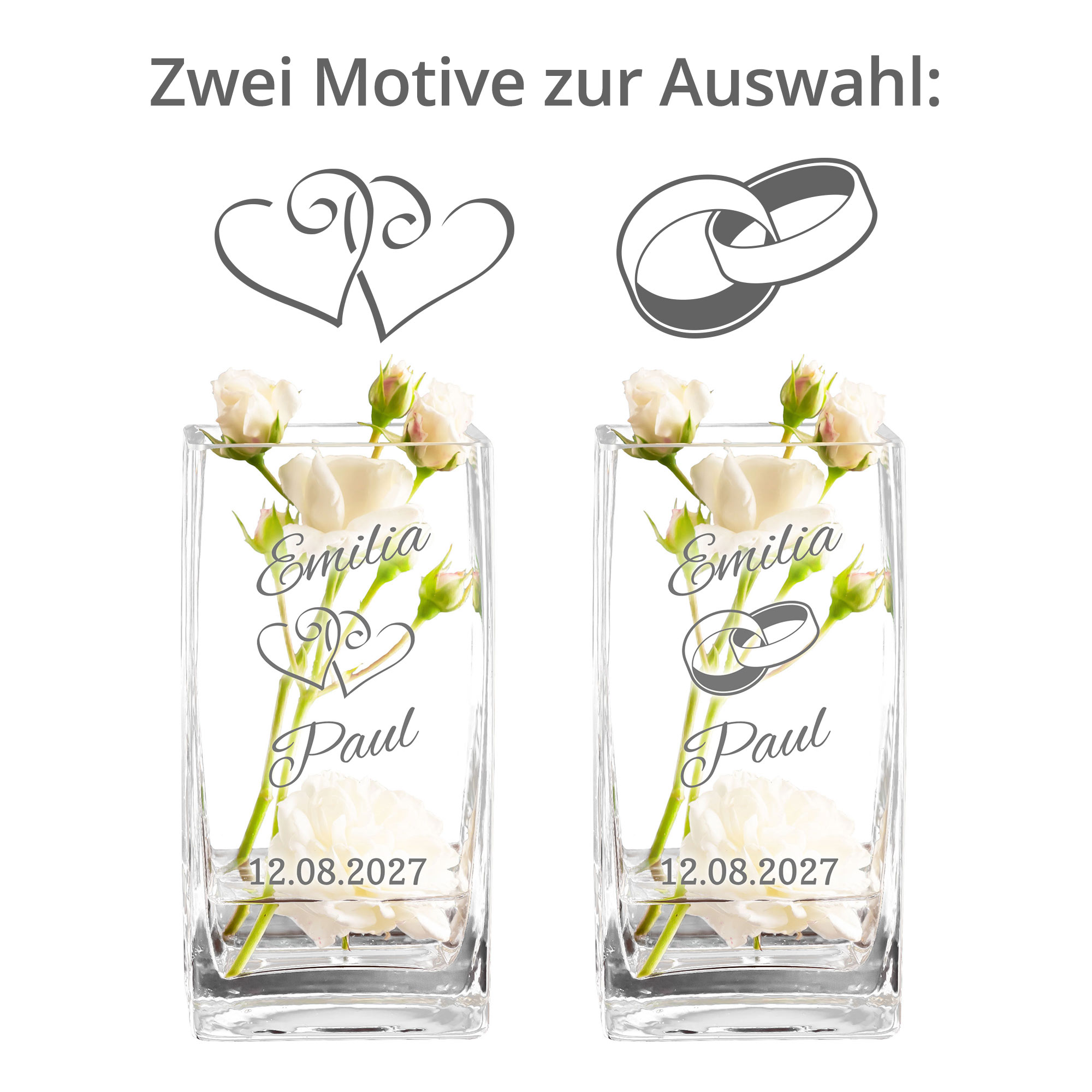 Vase zur Hochzeit - personalisiert