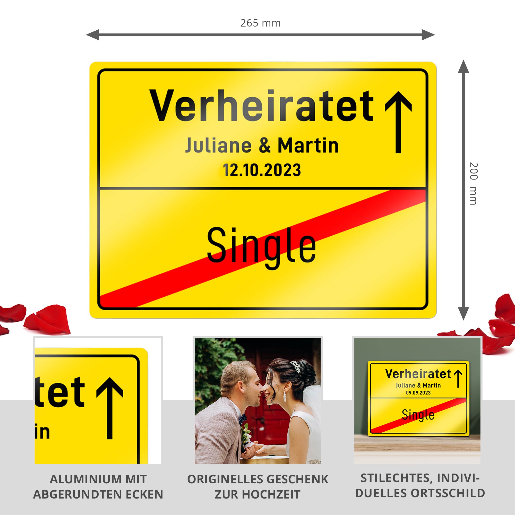 Personalisiertes Ortsschild - Verheiratet