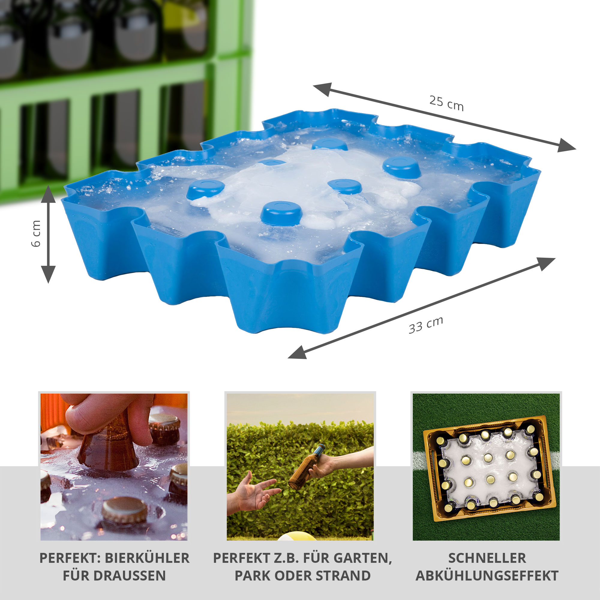 Bierkühler - Eisblockform für Bierkisten - 0,5 l Flaschen