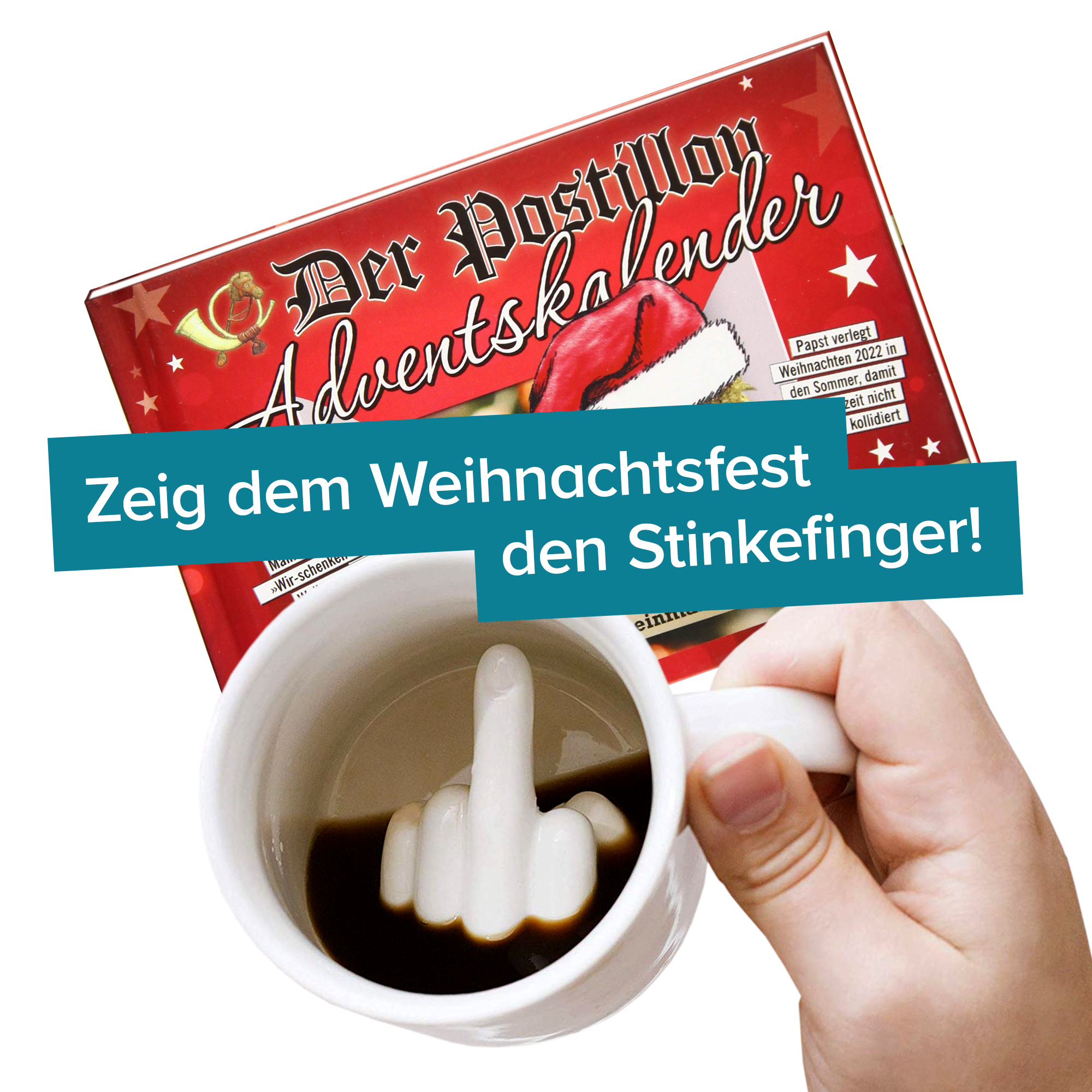 Der Postillon Adventskalender & Mittelfinger Tasse im Set 4006 - 7