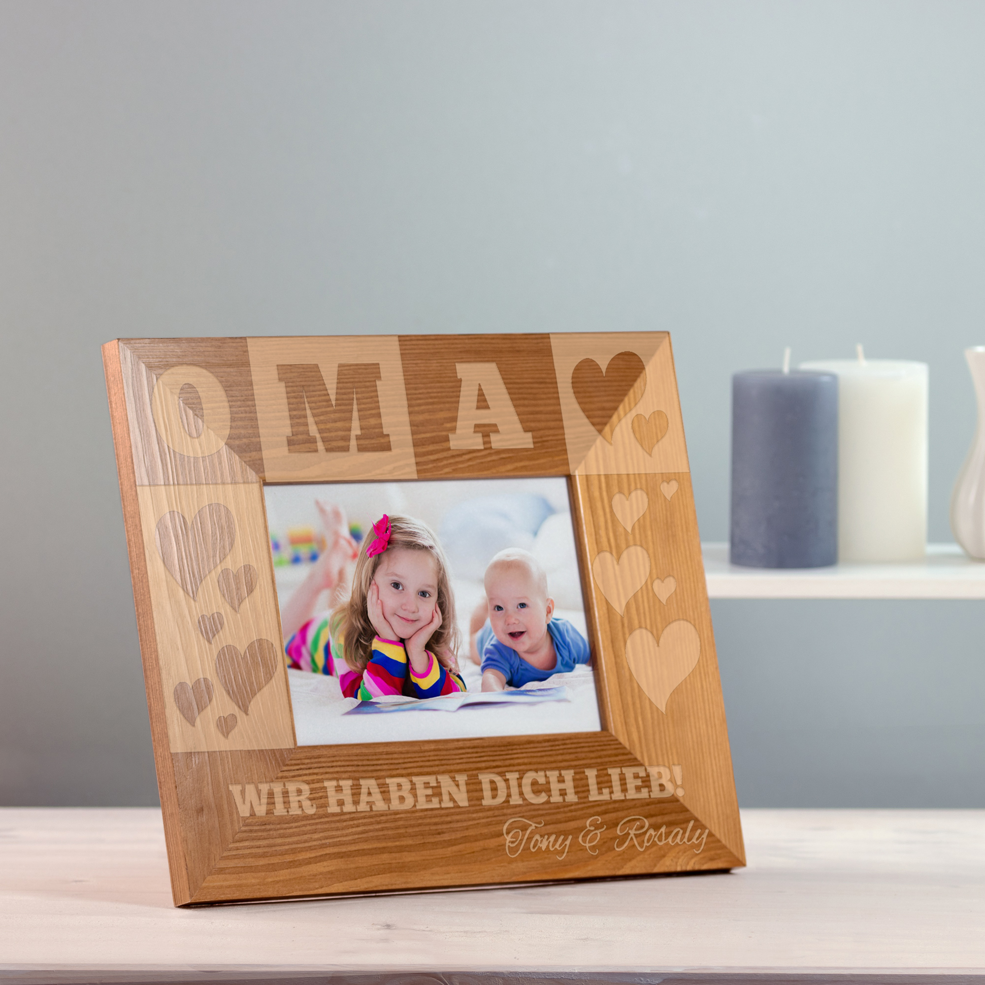 Personalisierter Bilderrahmen für Oma
