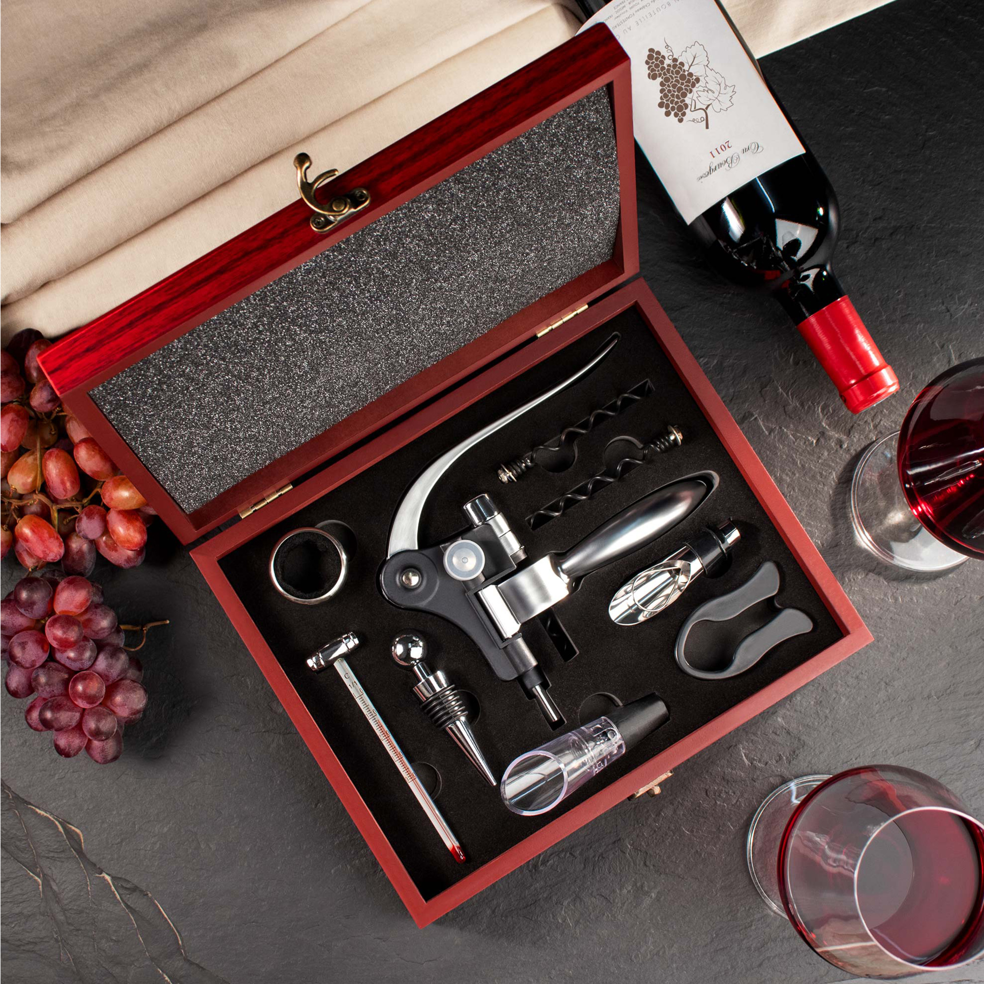Wein Sommelier Set mit Kompass Gravur 2134-25-MZ - 5