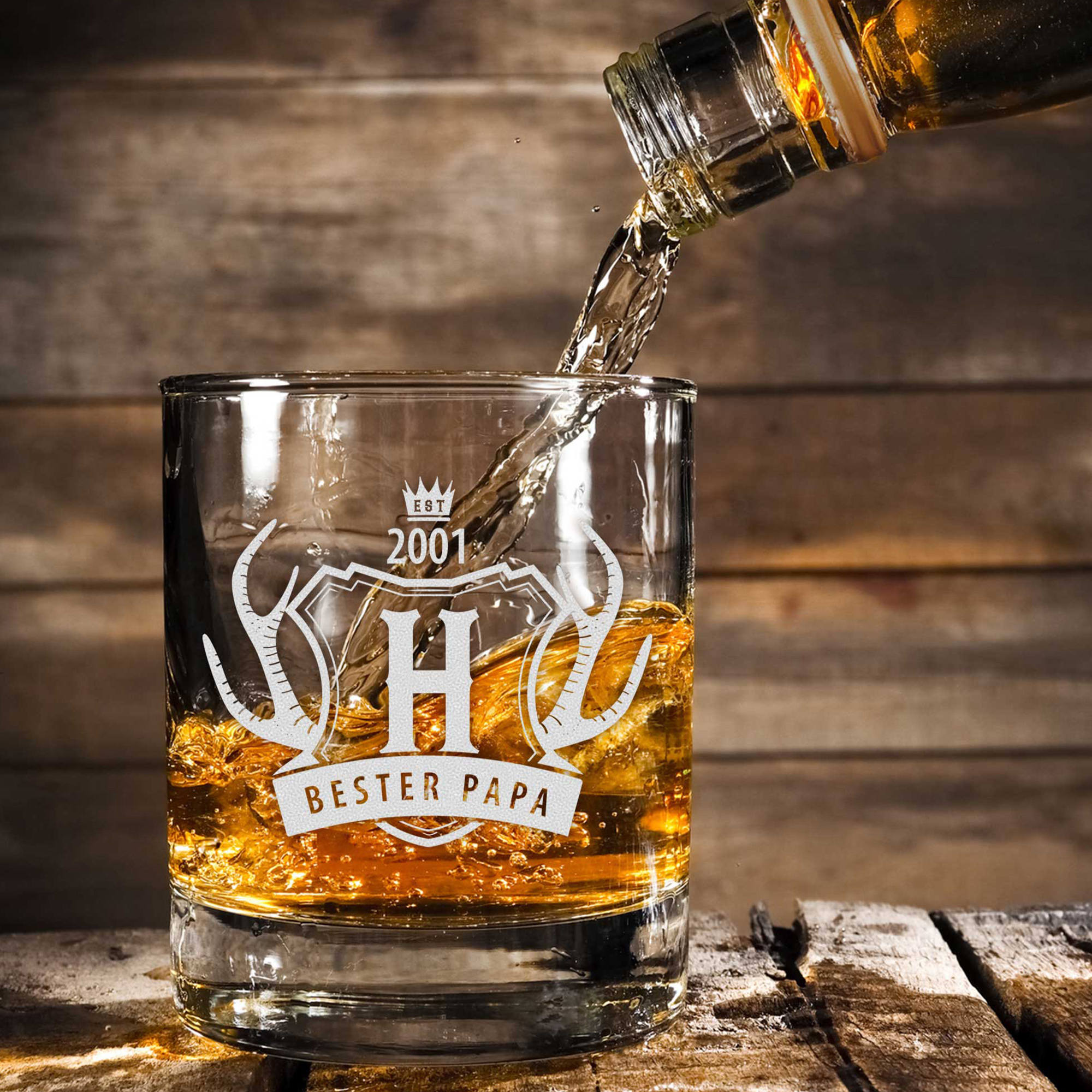Whiskyglas mit Gravur Bester Papa - Geweih 145-114-MZ - 4