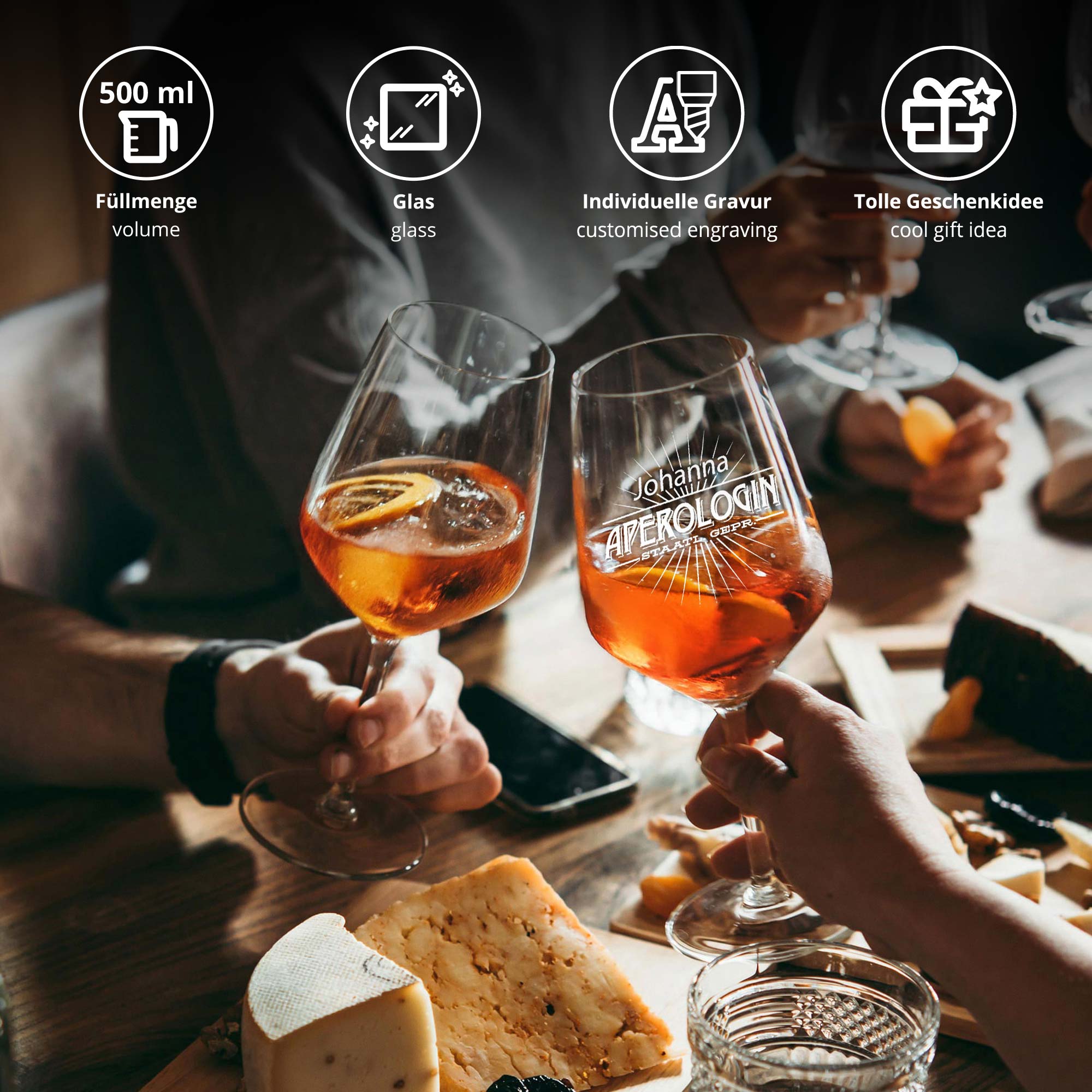 Weinglas mit Gravur - Aperologin