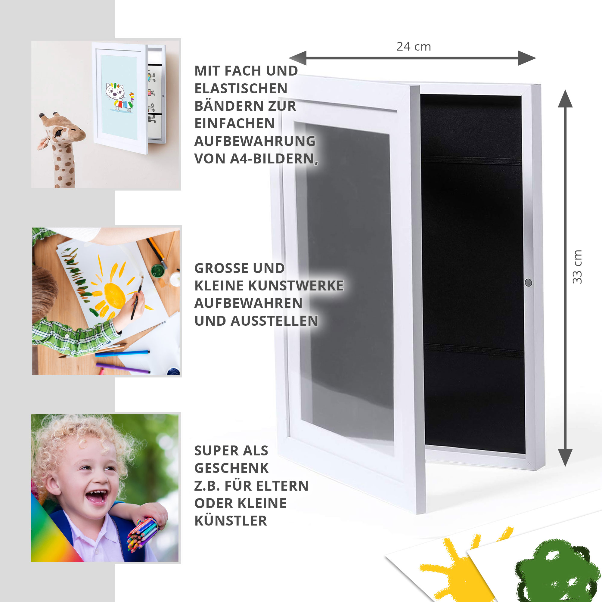 Magnetischer Bilderrahmen für Kinderzeichnungen