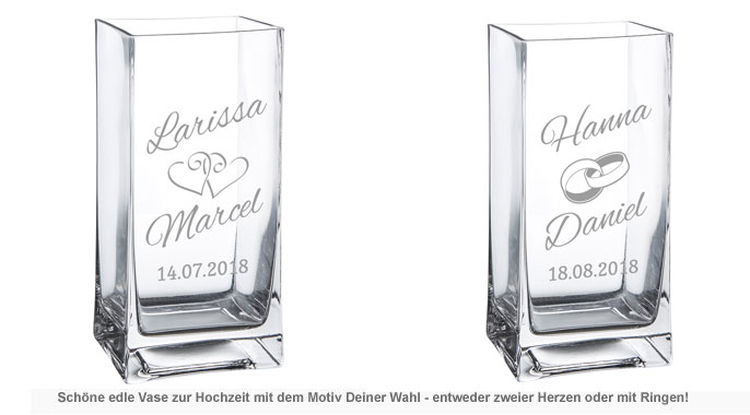 Vase zur Hochzeit - personalisiert