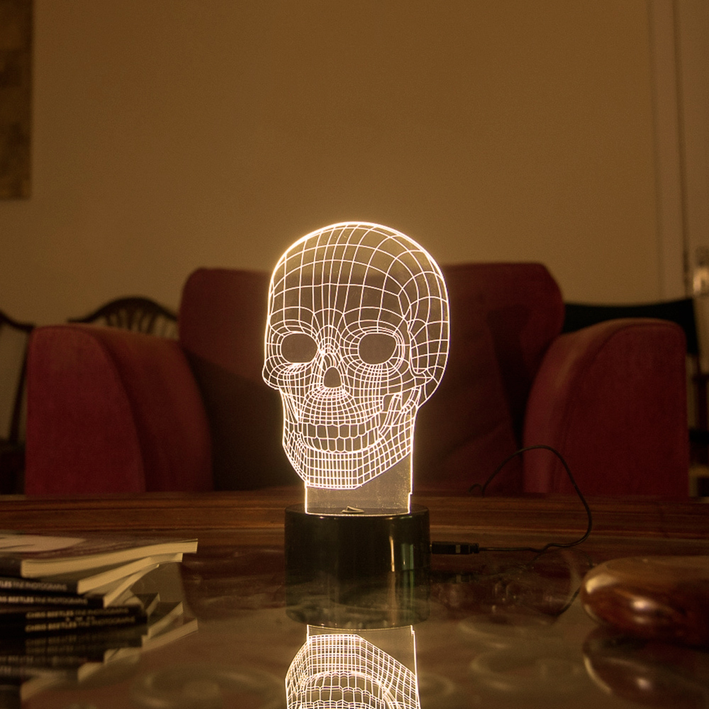 3D Tisch Leuchte - Totenkopf 3996 - 4