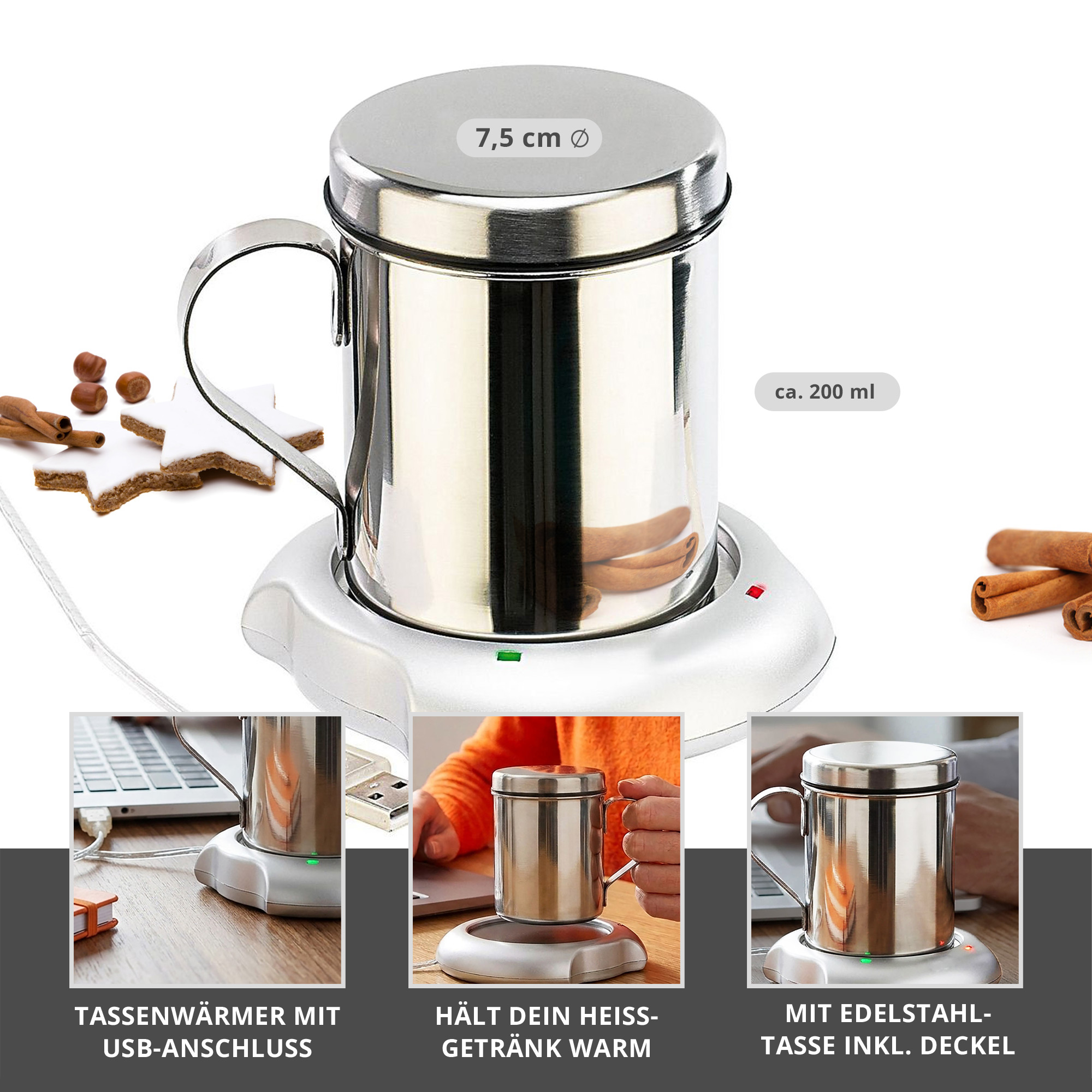 USB Tassenwärmer inkl. Tasse USB Tassenwärmer inkl. Tasse