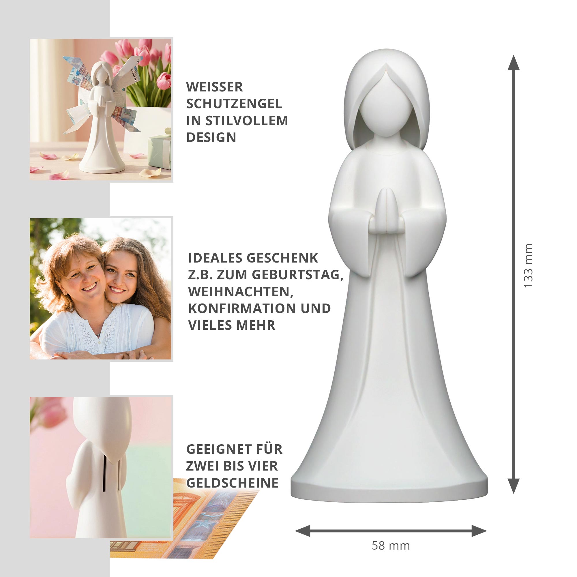 Schutzengel der Liebe - Geldgeschenk Engel Weiß Schutzengel der Liebe - Geldgeschenk Engel Weiß
