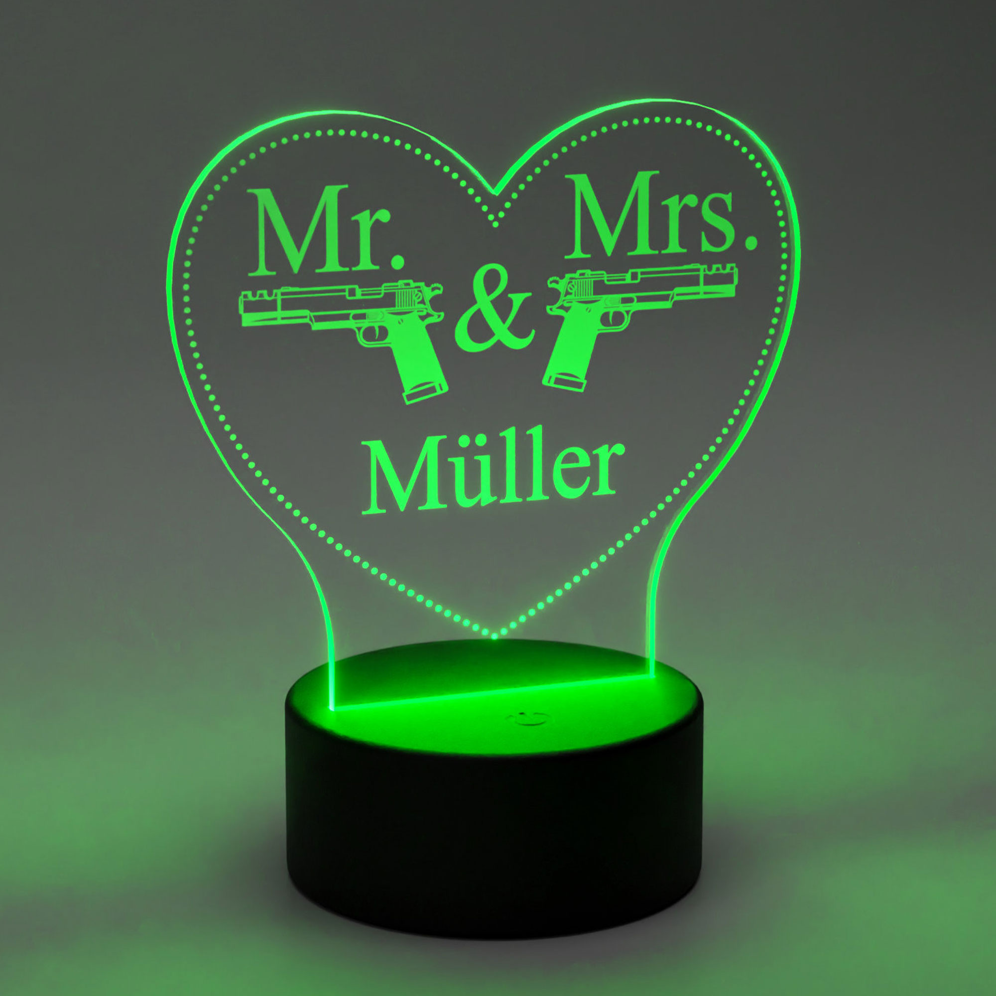 Plexiglas-LED Mr und Mrs Herz