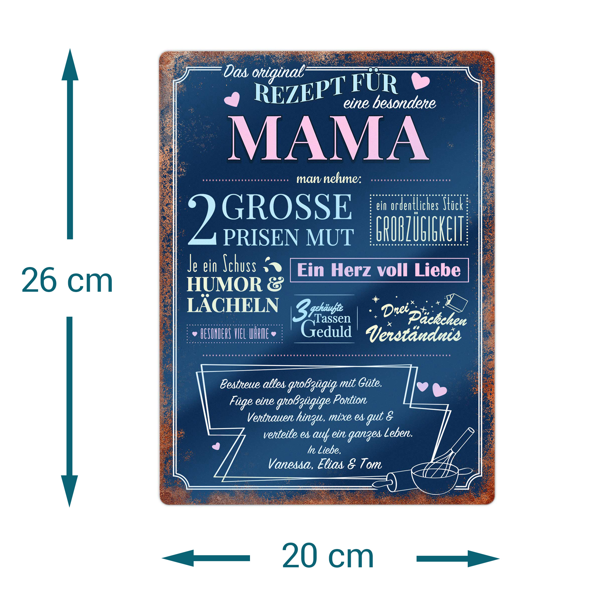 Personalisiertes Blechschild - Rezept Mama 4021 - 7