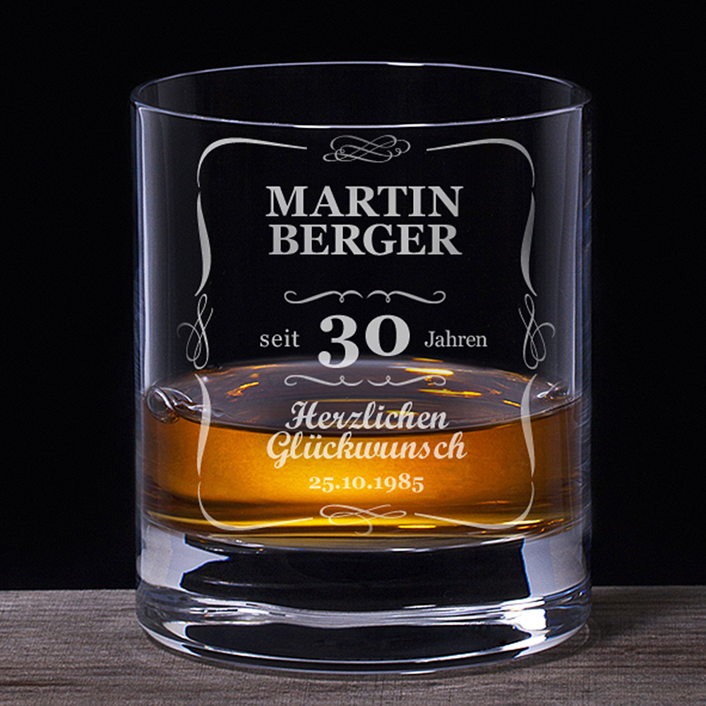 Whiskyglas 30. Geburtstag - klassisch 1467