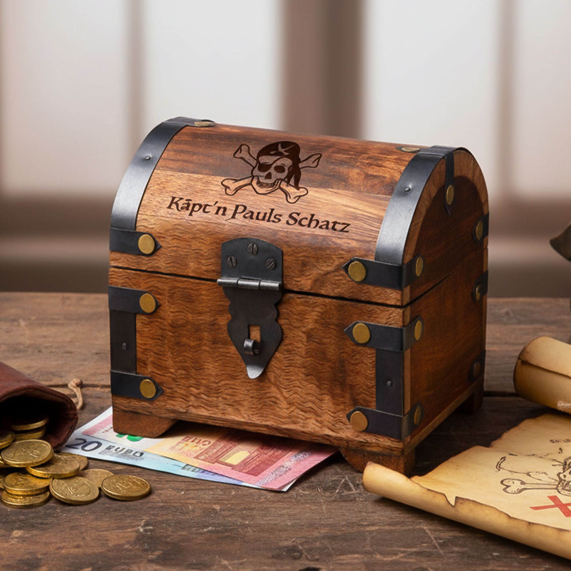 Geld Schatztruhe Piratenschatz - Dunkel