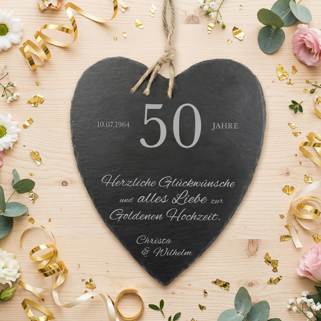 Schieferherz zur Goldenen Hochzeit Schieferherz zur Goldenen Hochzeit