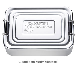 Gravierte Lunchbox für Jungs - quadratisch 2577 - 2