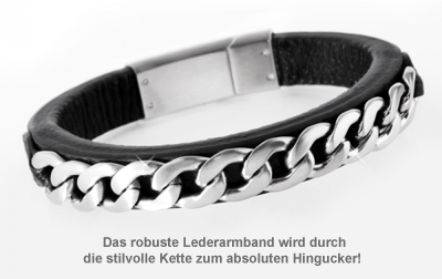 Lederarmband mit Gravur - Panzerkette 3254 - 1