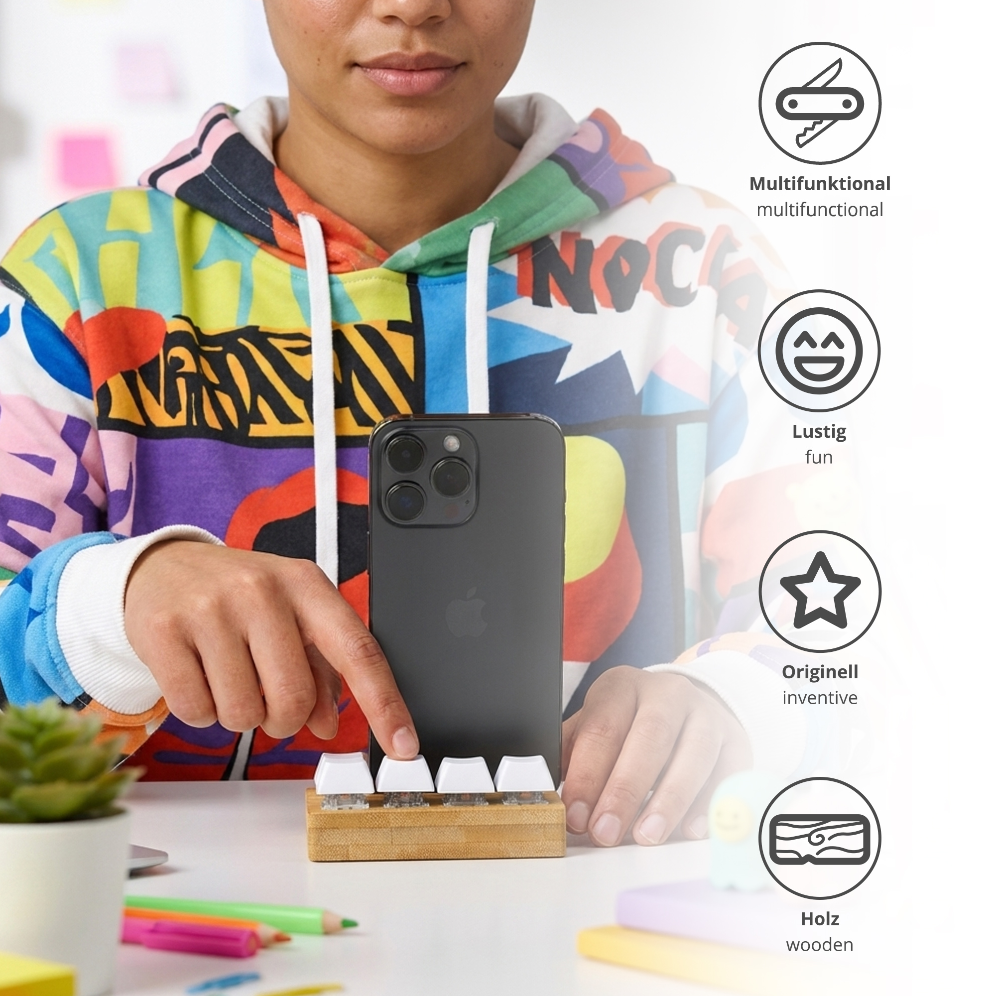 Fidget Tastatur - Anti Stress Spielzeug mit Smartphone Halter Fidget Tastatur - Anti Stress Spielzeug mit Smartphone Halter