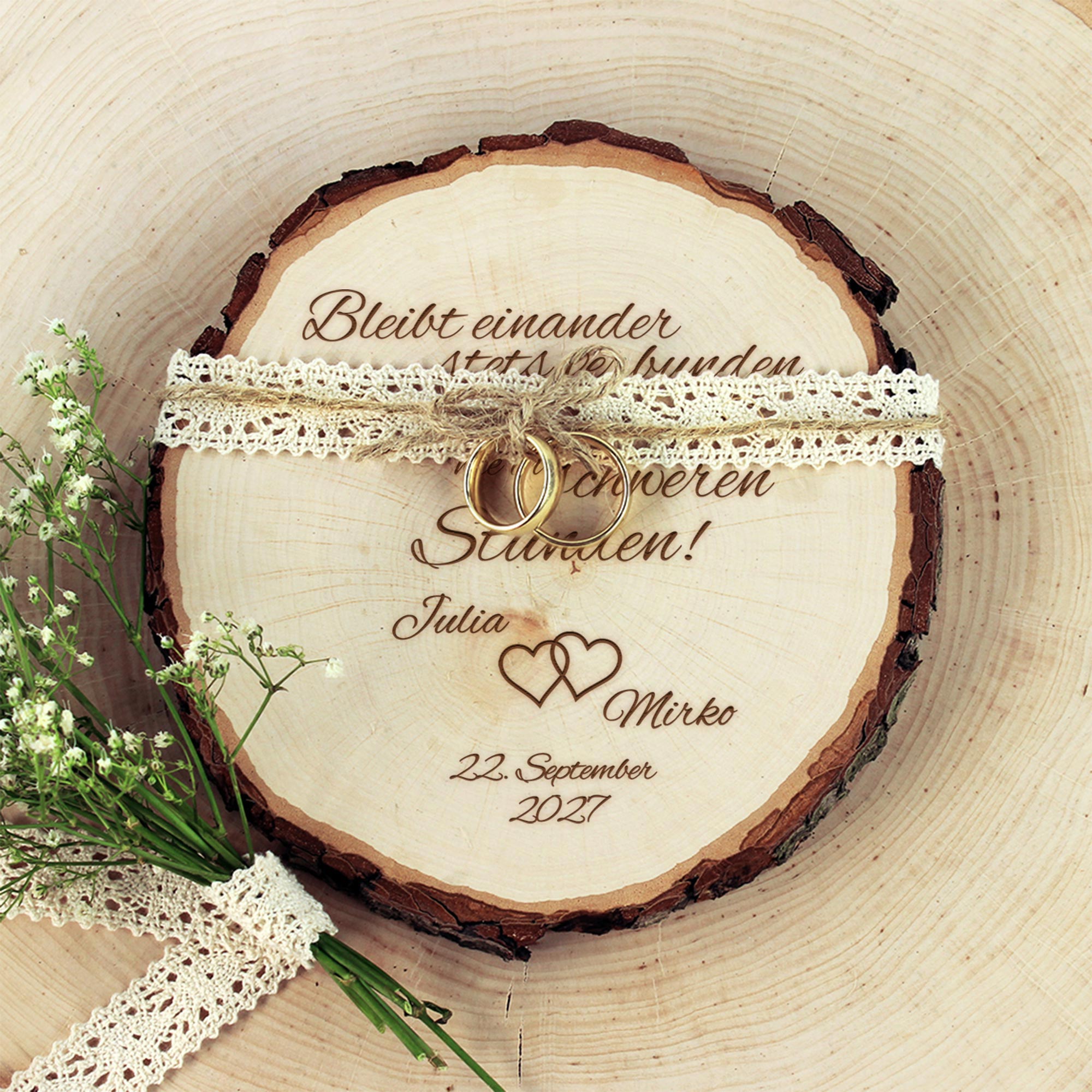 Baumscheibe zur Hochzeit - Bleibt verbunden