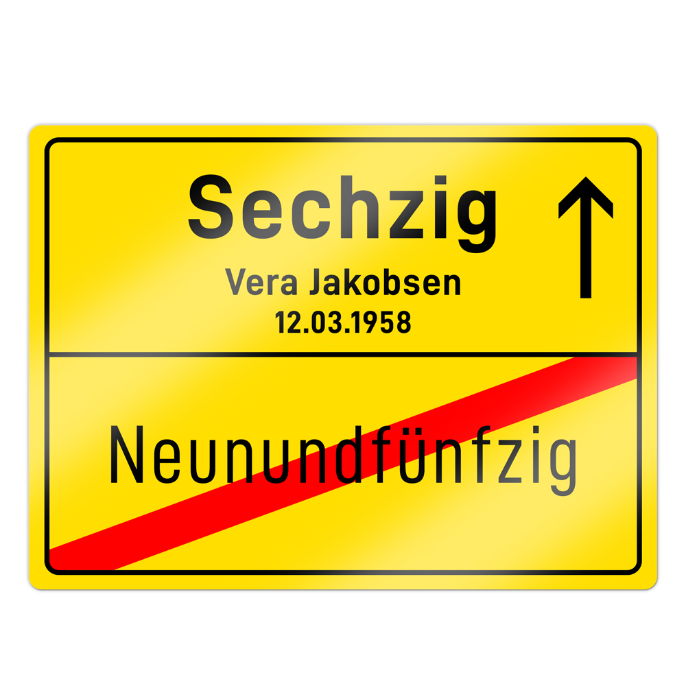 Personalisiertes Ortsschild - 60. Geburtstag 1966 - 3