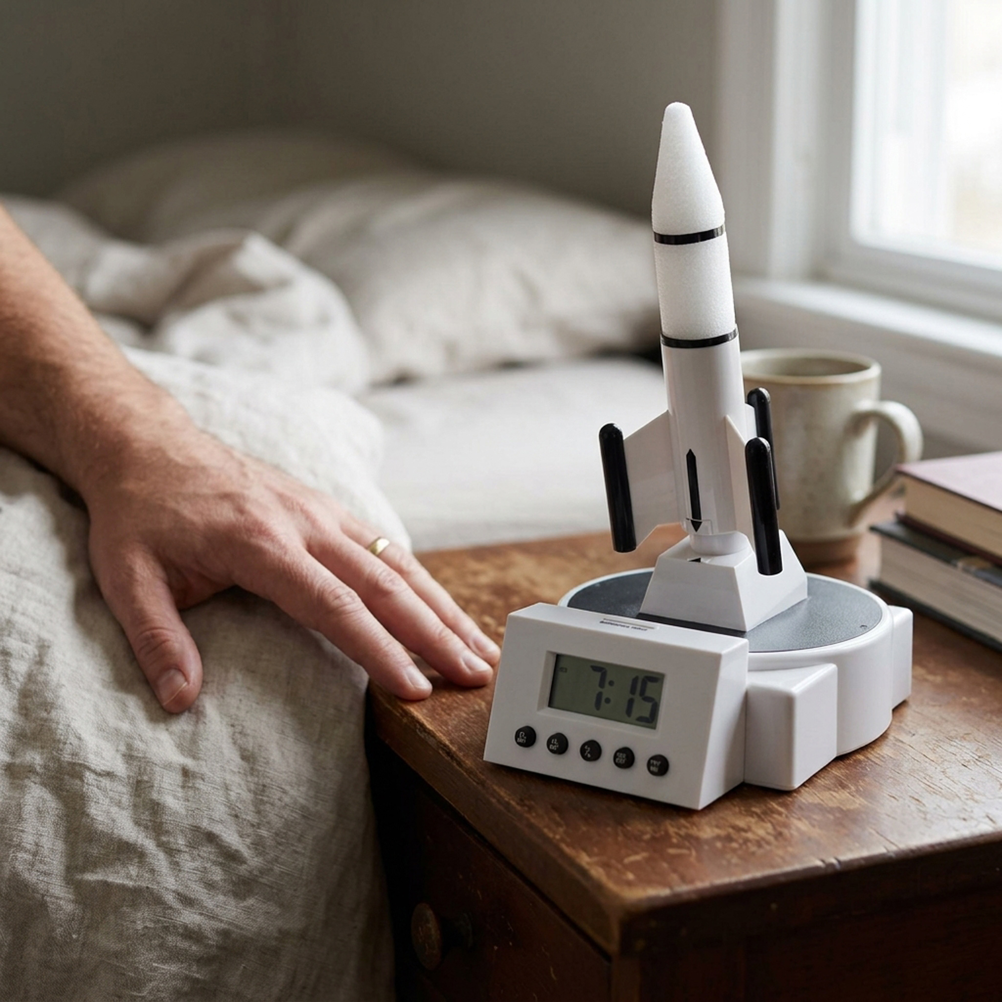 Wecker mit Rakete