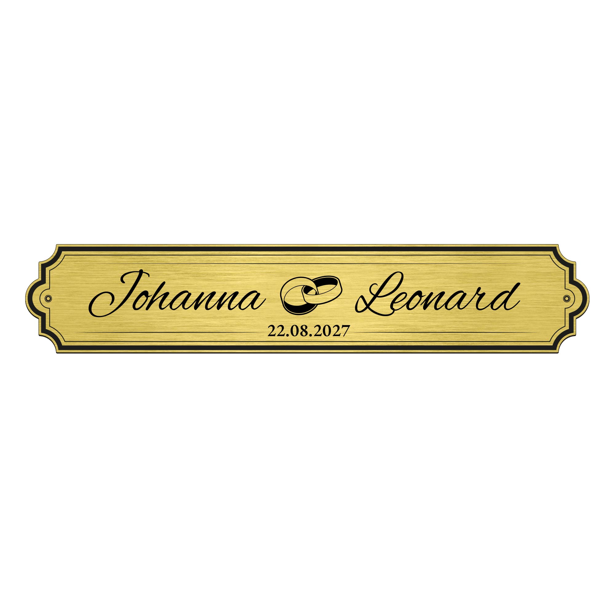Personalisierte Hochzeitsbank 2 Sitzer - Schwarz Personalisierte Hochzeitsbank 2 Sitzer - Schwarz