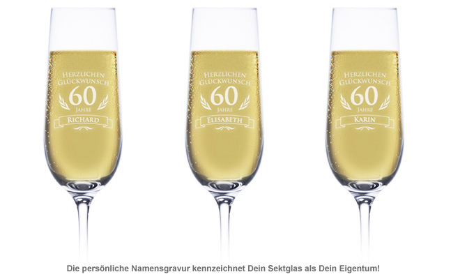 Sektglas zum 60. Geburtstag 1338 - 1