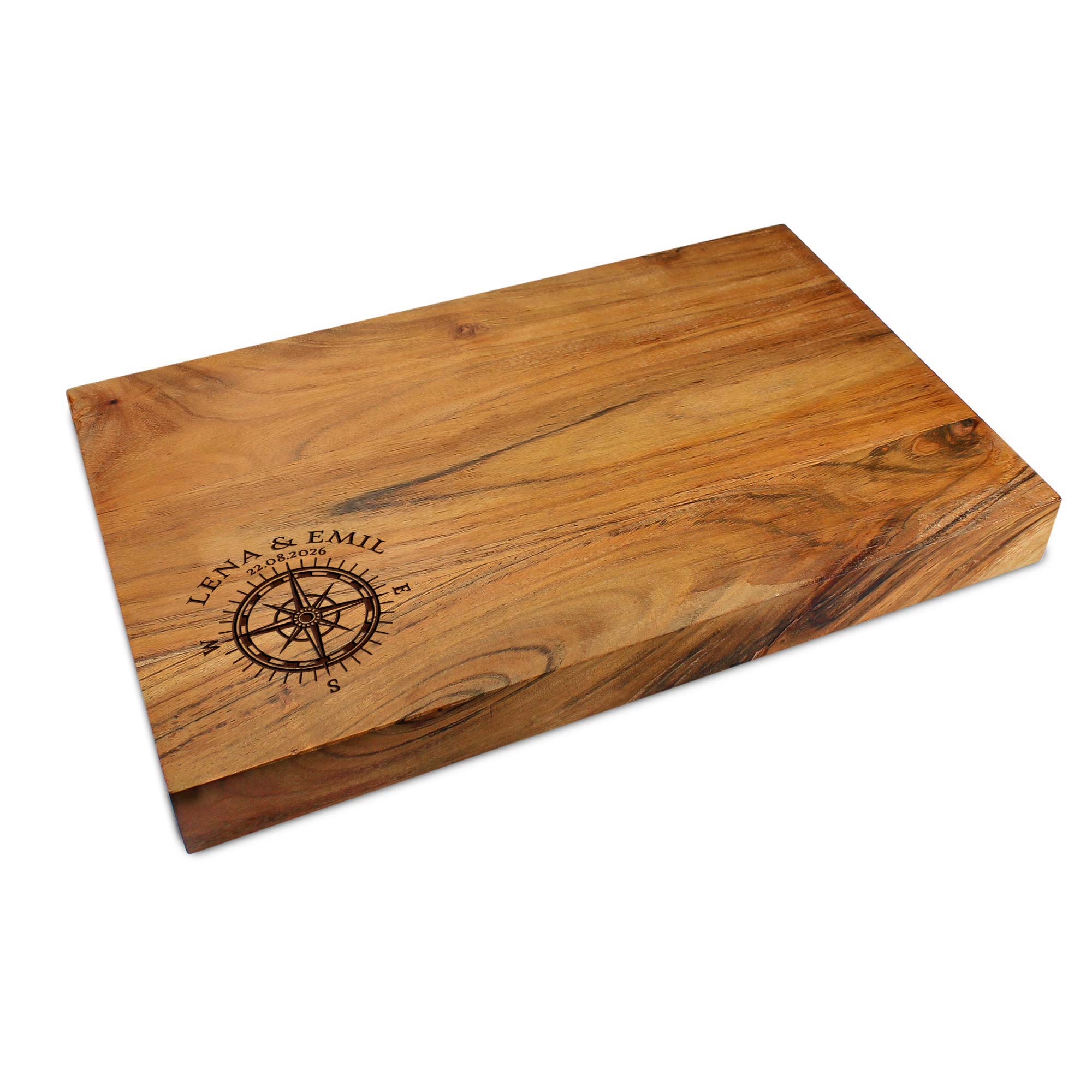 Schneideblock mit Griffmulden - Kompass Gravur