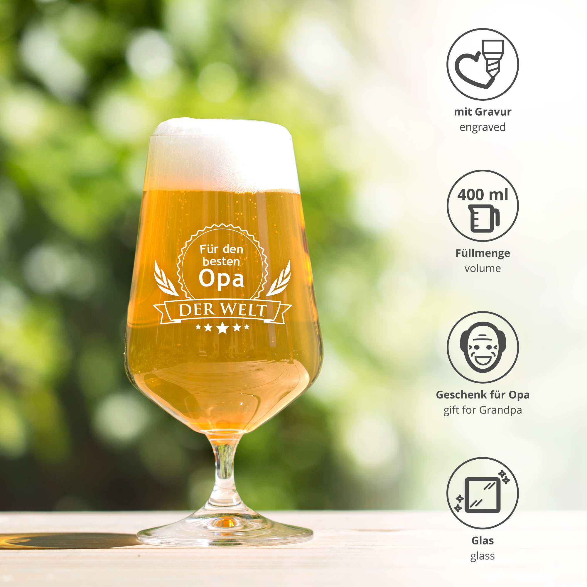 Bierglas - Bester Opa - Motiv 3 - Standard