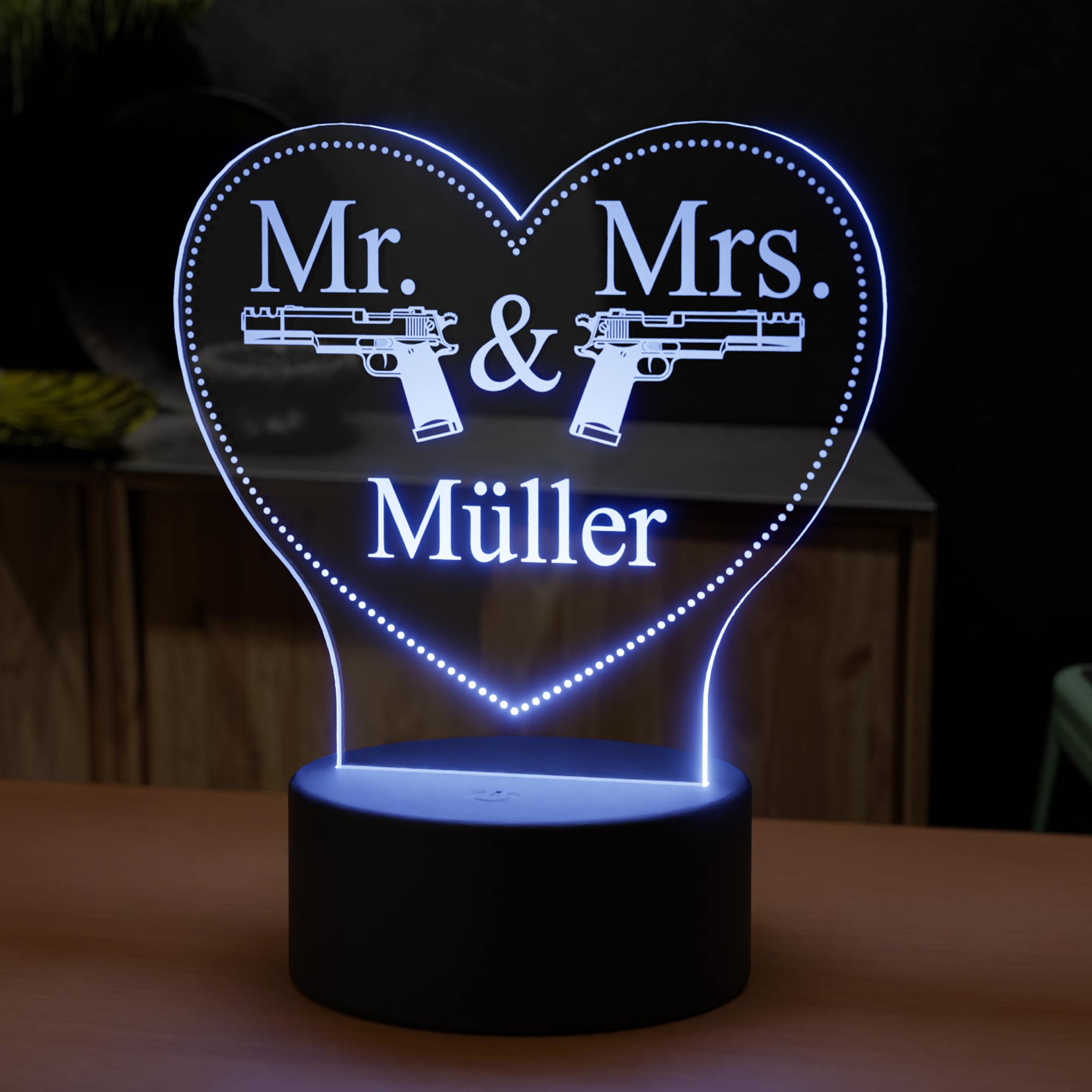 Plexiglas-LED Mr und Mrs Herz