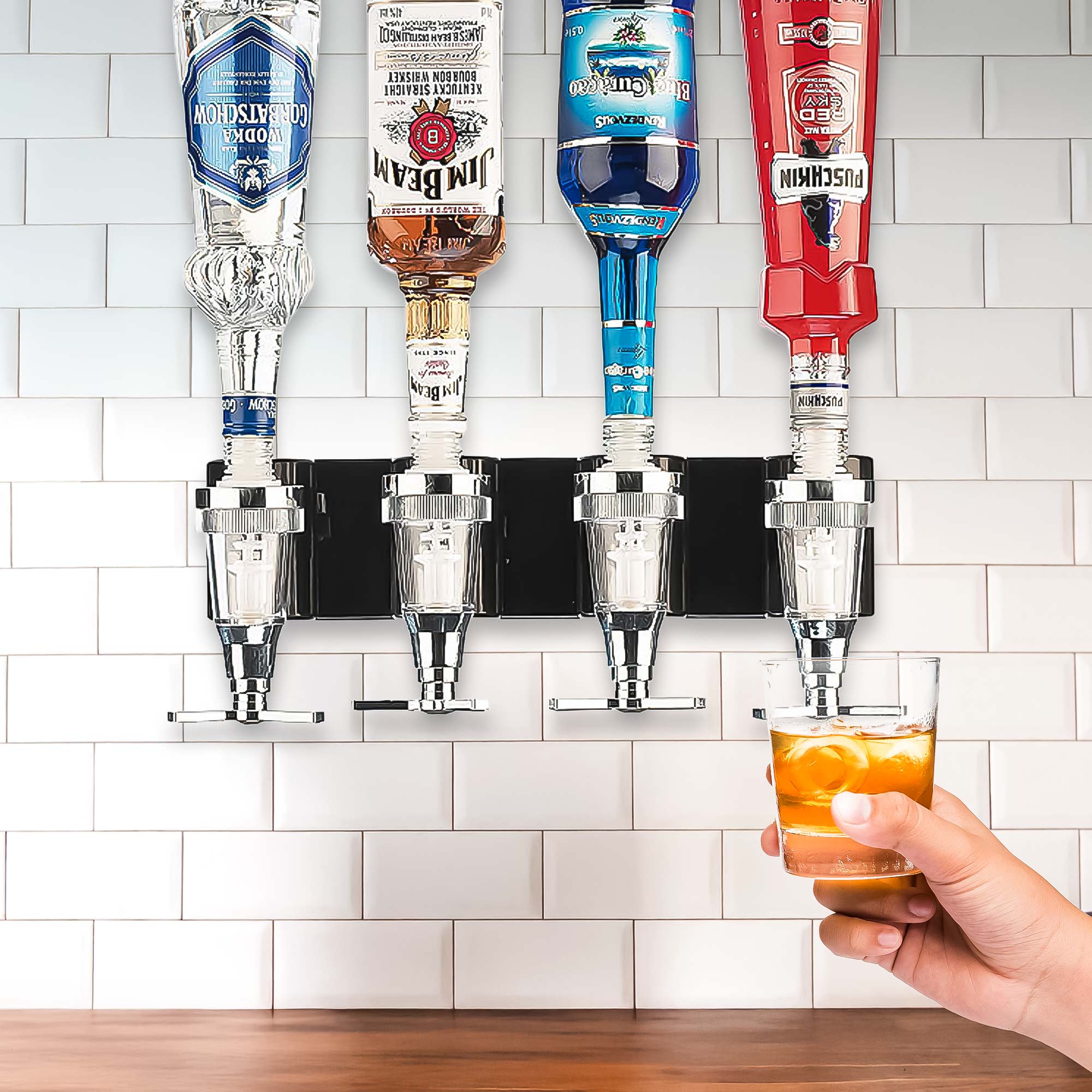 Bar Butler für die Wand - 4er Flaschenhalter