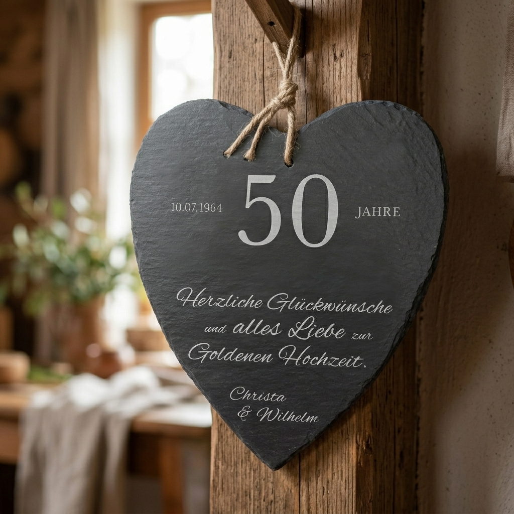 Schieferherz zur Goldenen Hochzeit Schieferherz zur Goldenen Hochzeit