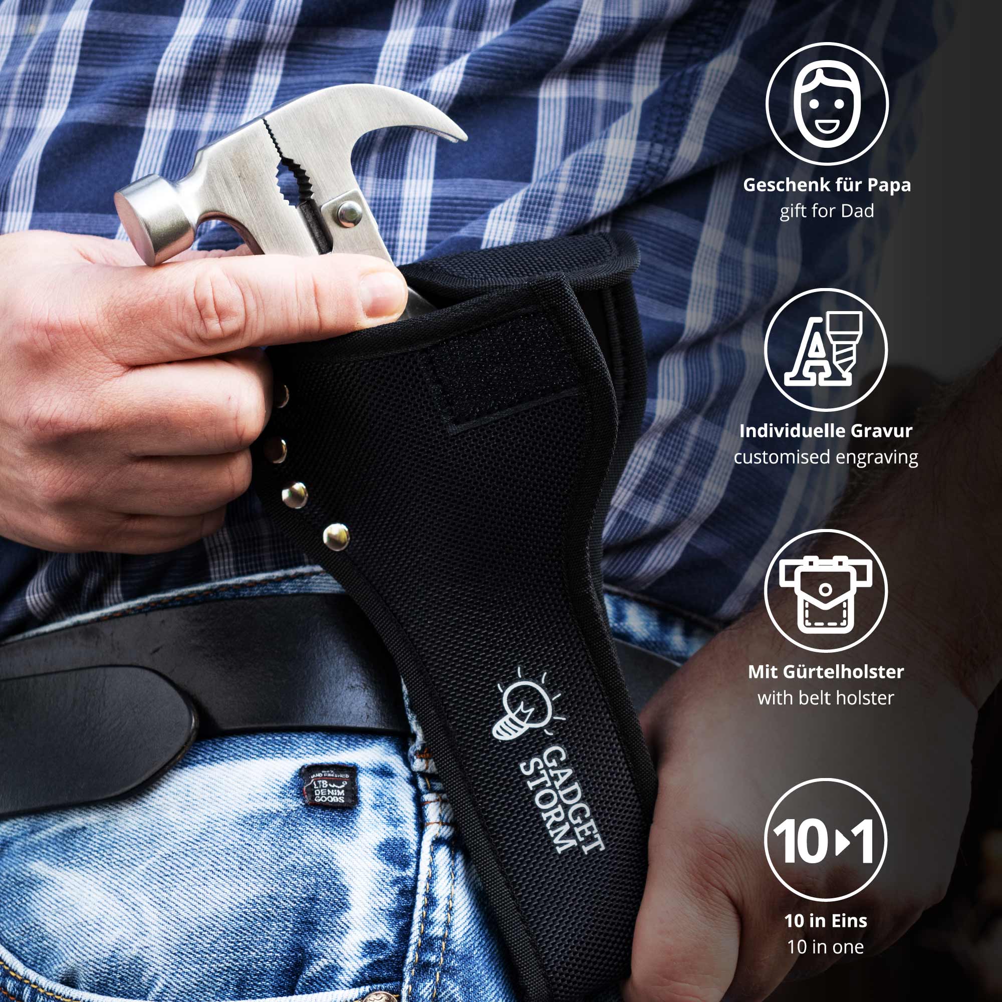 Holz Hammer Multifunktionswerkzeug - Bester Papa Holz Hammer Multifunktionswerkzeug - Bester Papa