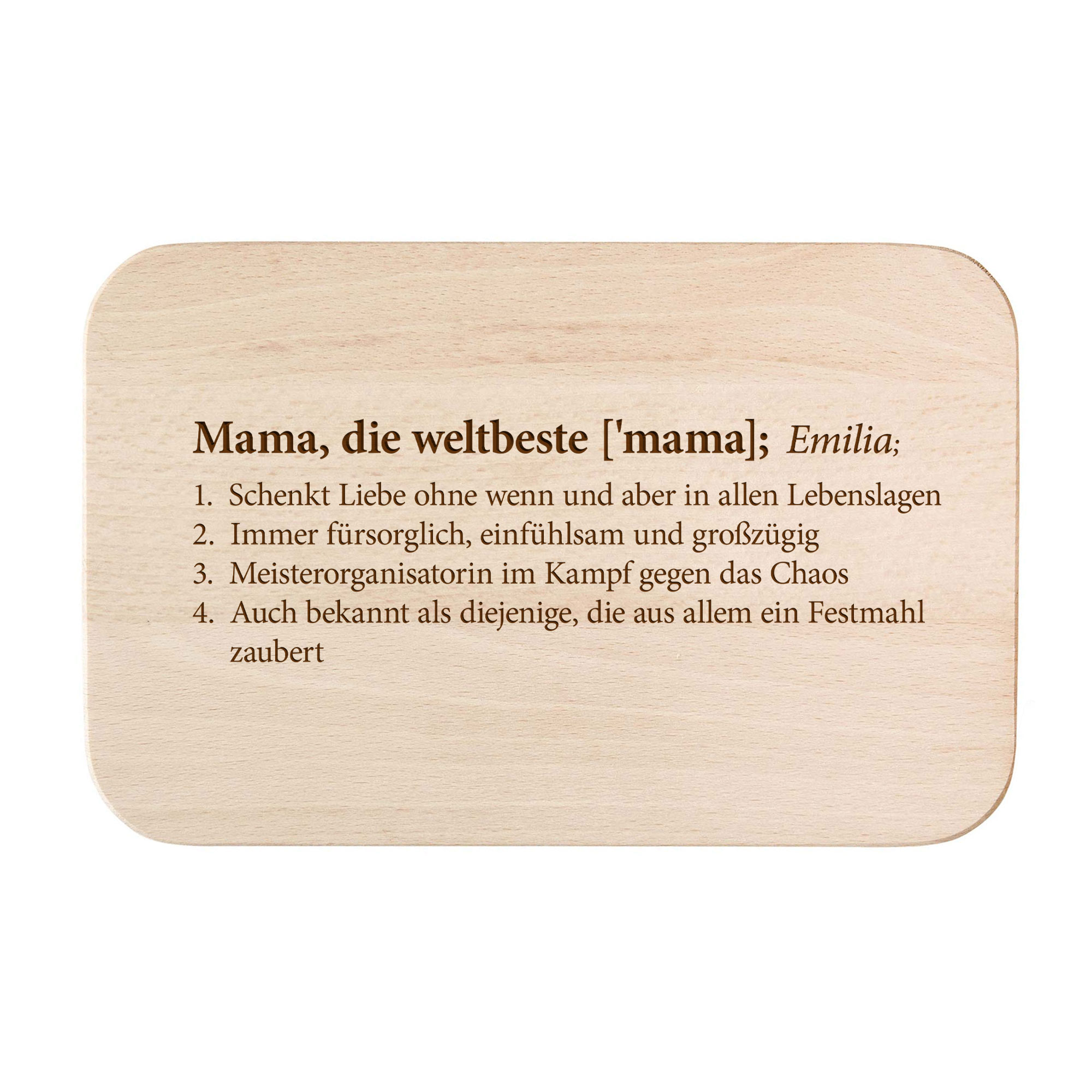 Frühstücksbrettchen Set mit Gravur - Definition Eltern - Personalisiert