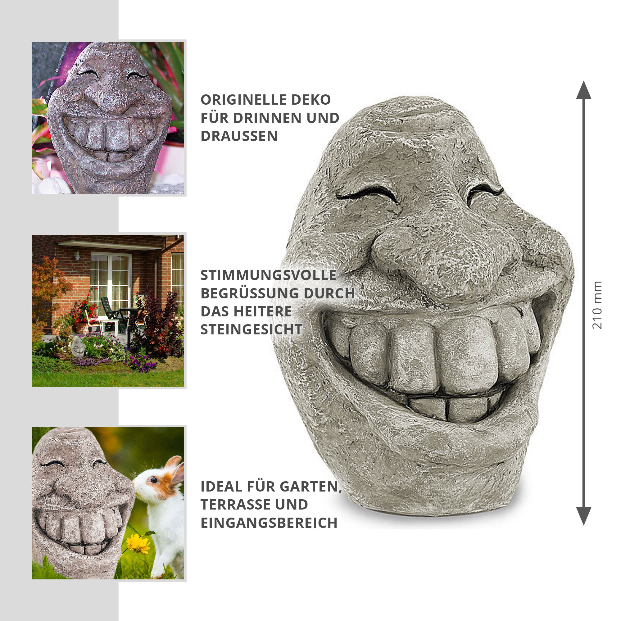 Deko Steinfigur - Smiley Deko Steinfigur - Smiley