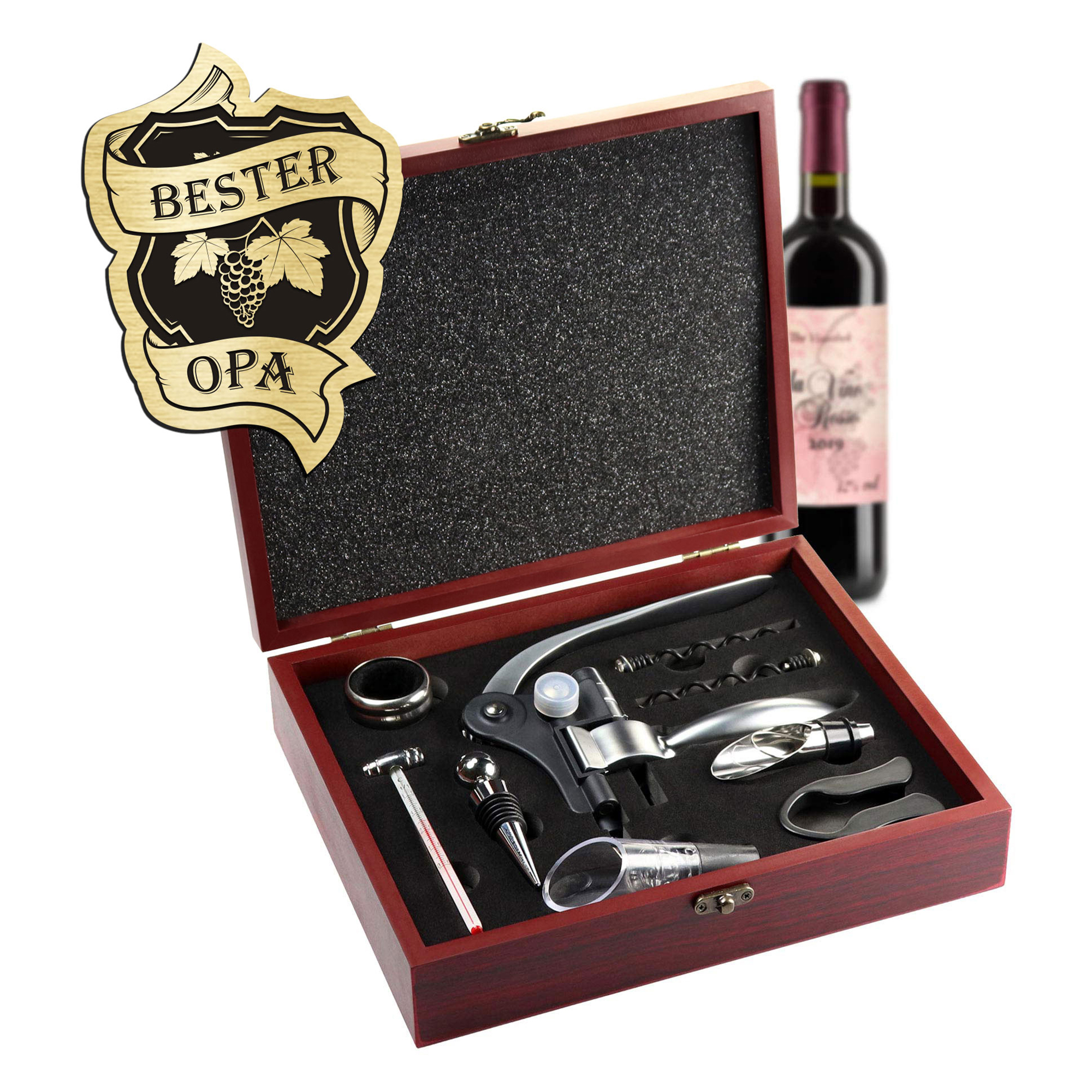 Wein Sommelier Set mit Gravur - Bester Opa 2134-23-MZ - 5