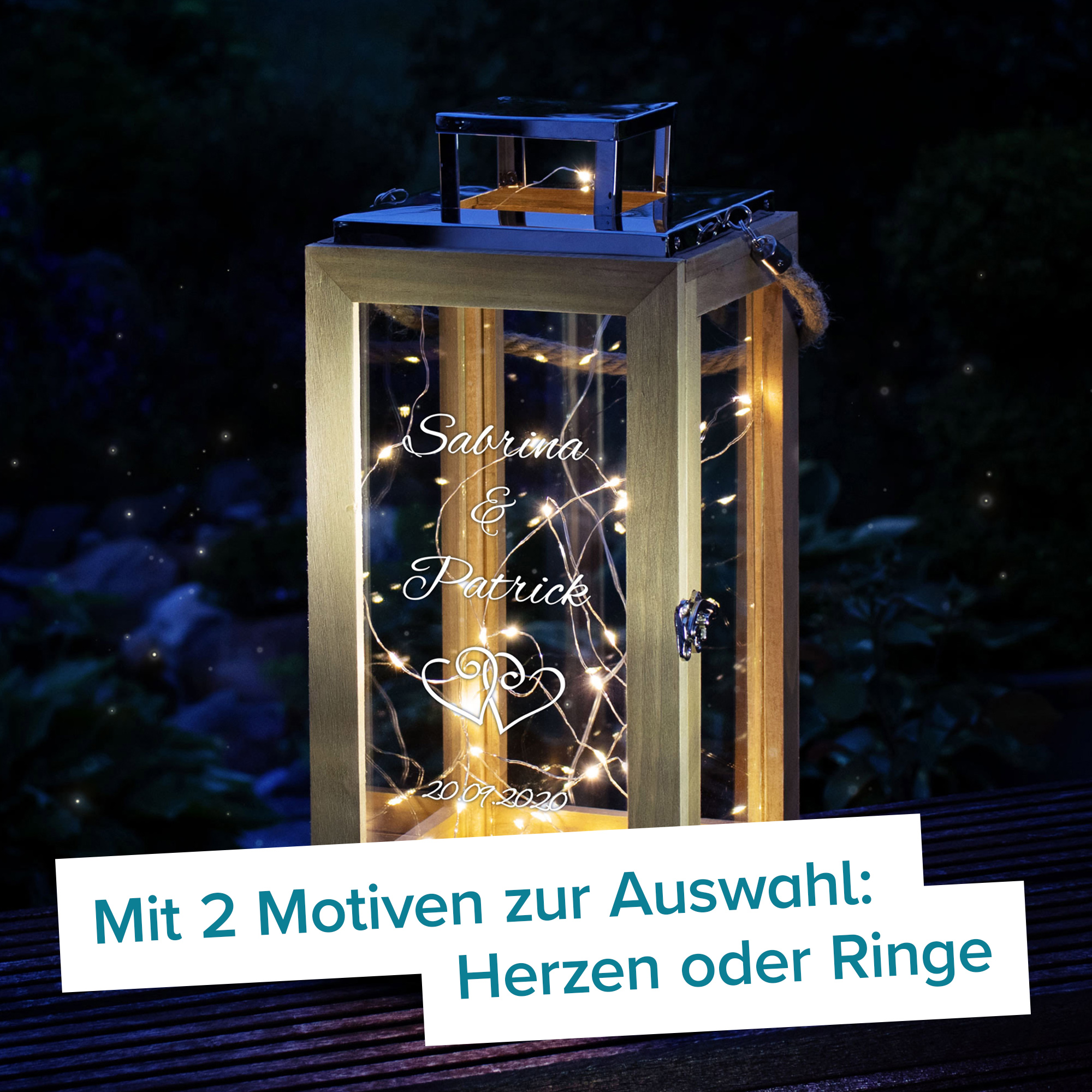 Holzlaterne zur Hochzeit 4177 - 1