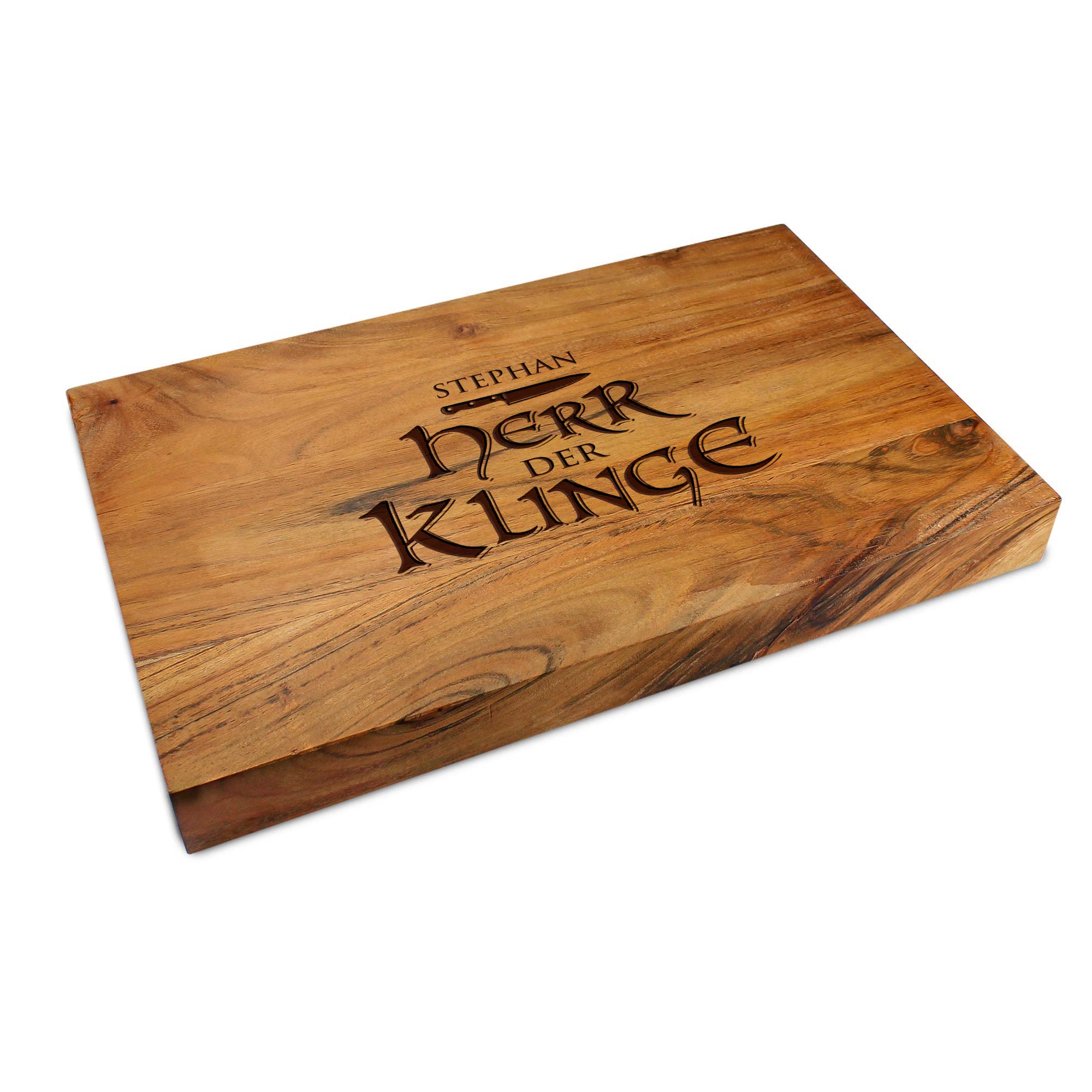 Schneideblock mit Griffmulden - Herr der Klinge Gravur