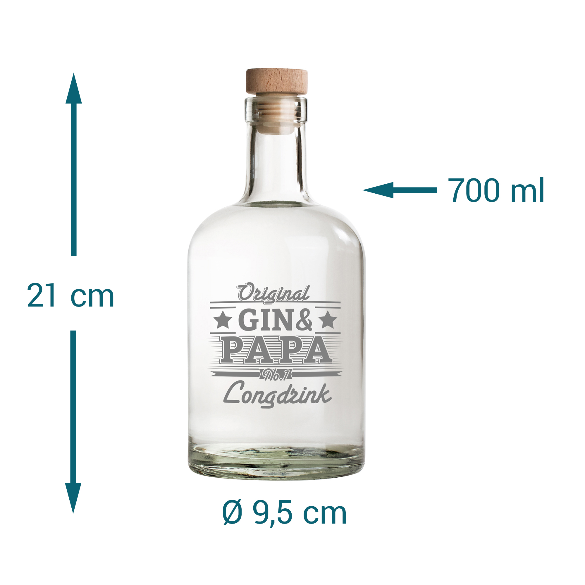Glaskaraffe mit Gravur für Papa - Gin 2126-178-MZ - 7