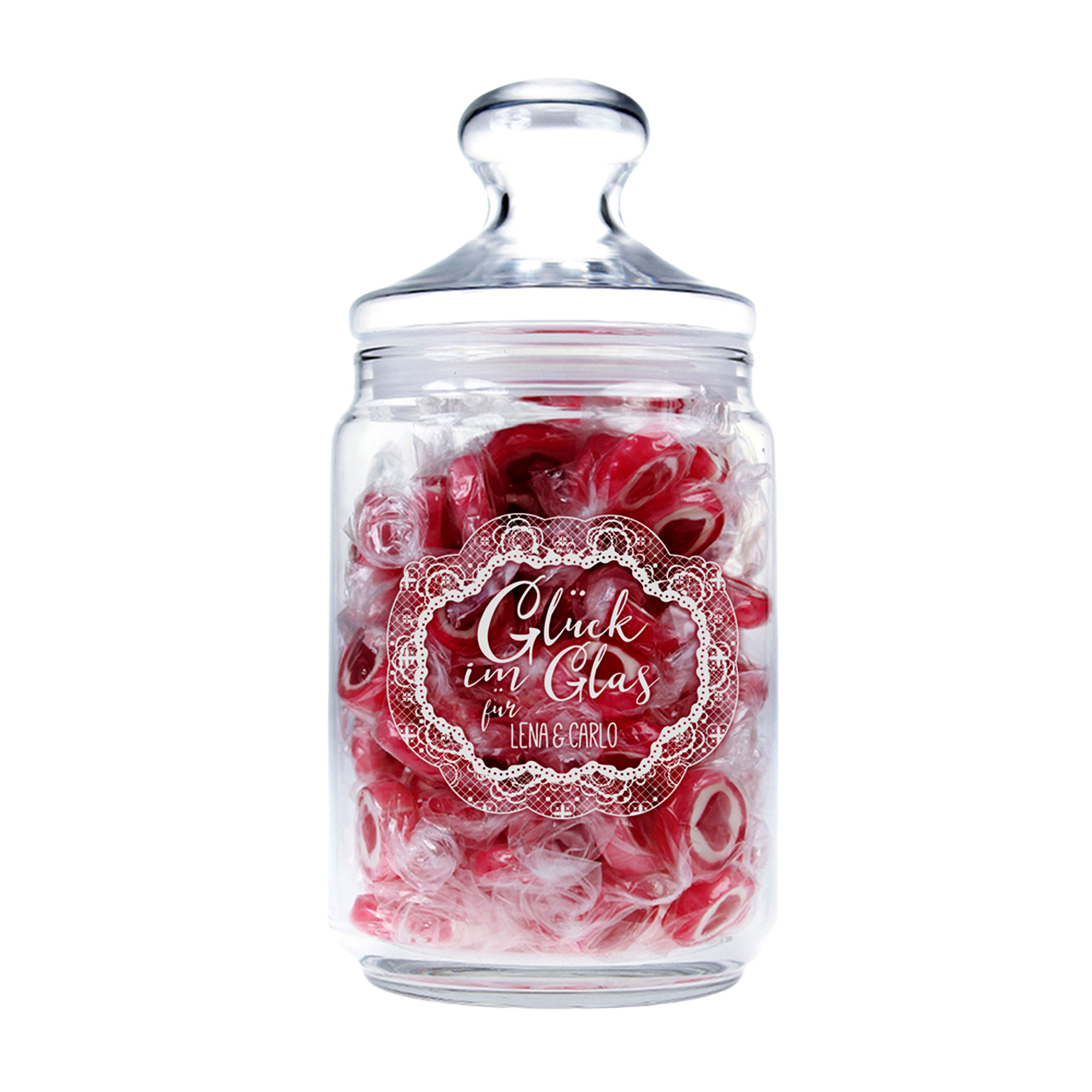 Bonbonglas mit Gravur - Glück im Glas Bonbonglas mit Gravur - Glück im Glas